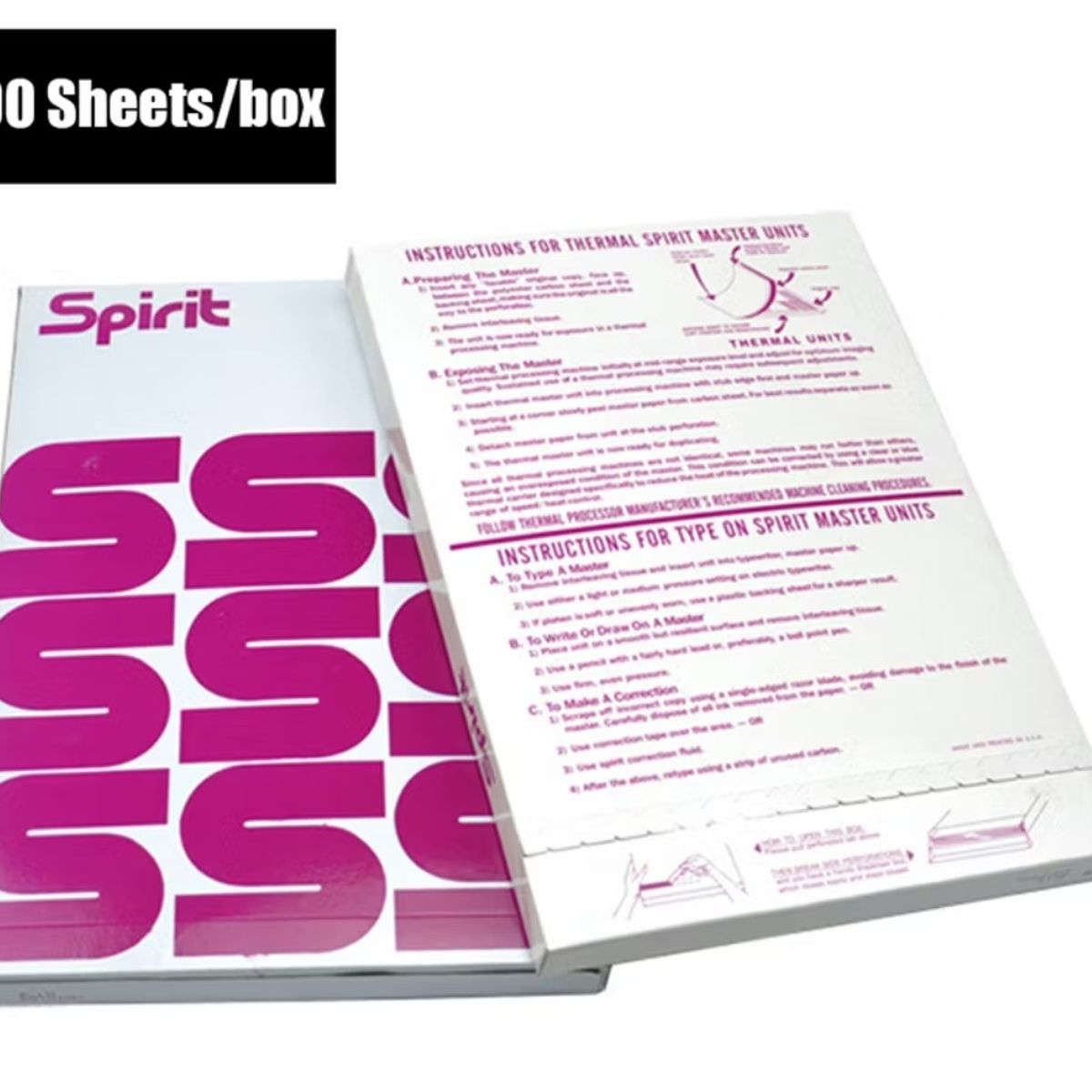 SPIRIT - PAPEL DE TATUAJE SPIRIT CAJAX100HOJAS