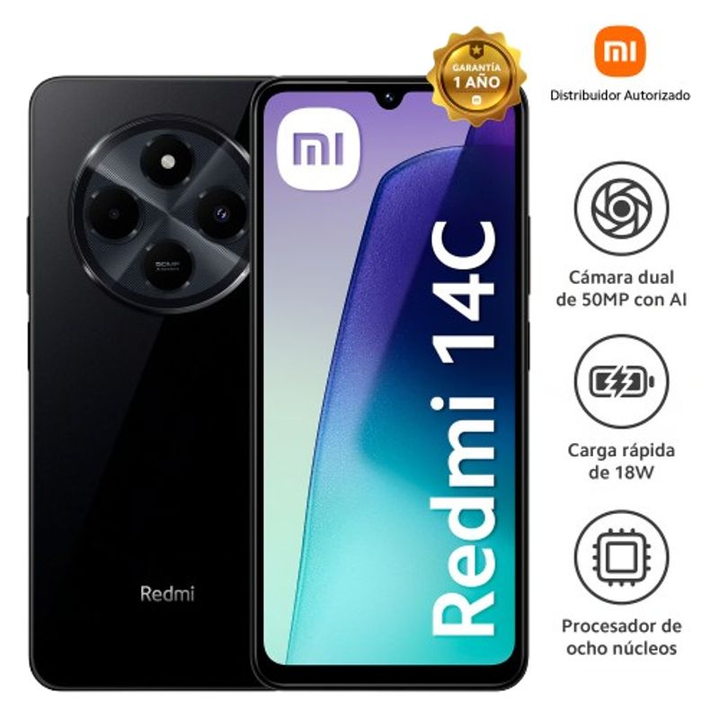 XIAOMI - Xiaomi Redmi 14C Negro 4GB+256GB 50mpx- Negro
