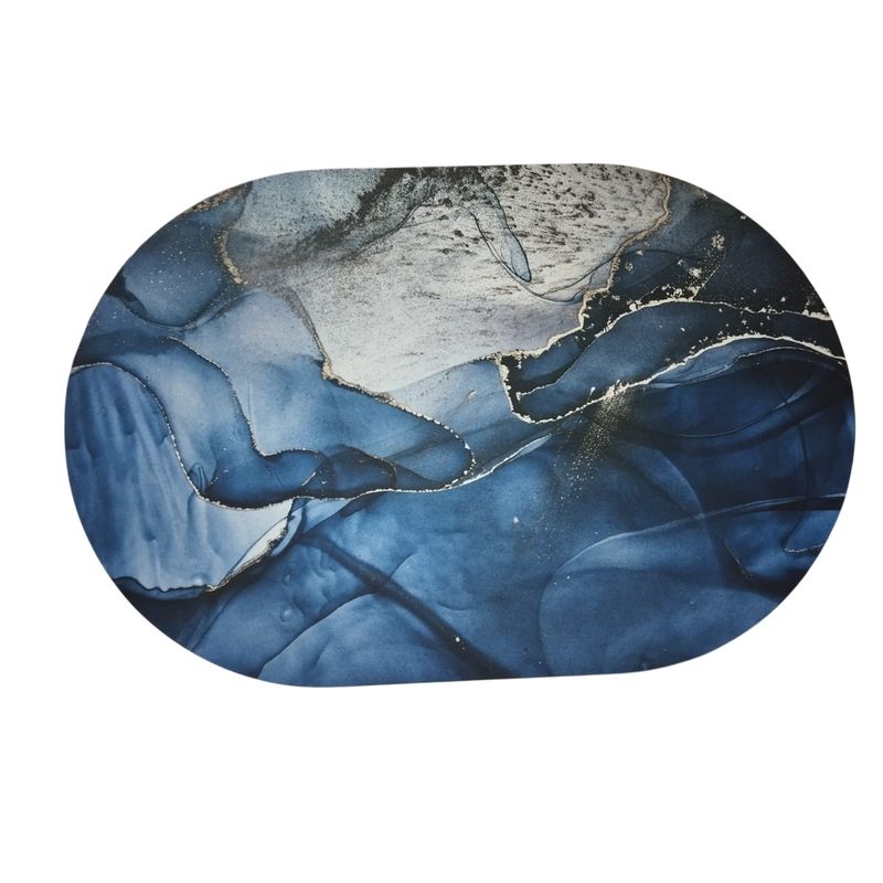 GENERICO - Alfombra de Baño Antideslizante para Piso Azul con Blanco