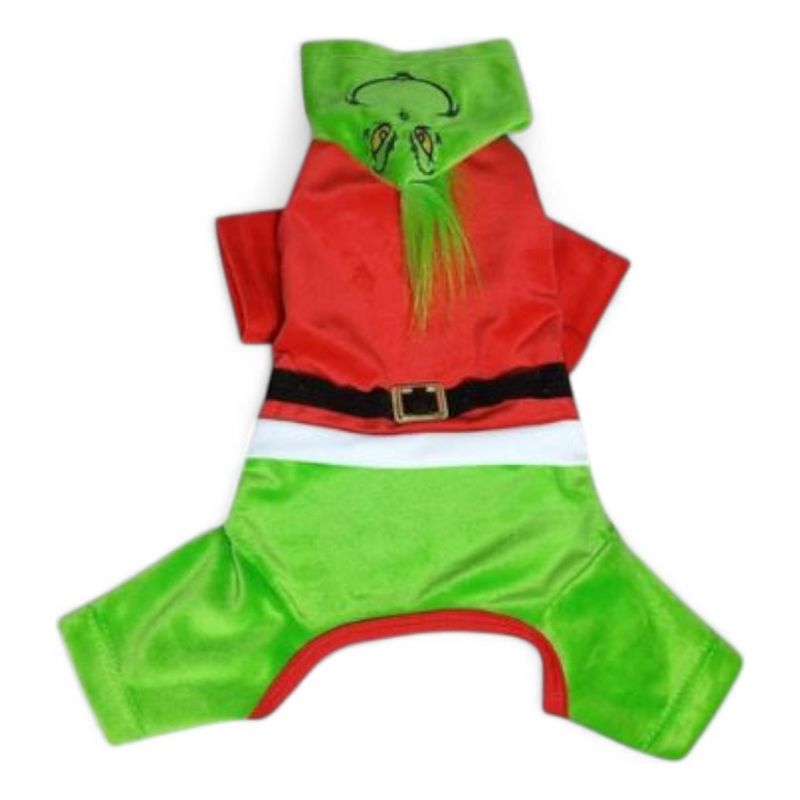 GENERICO - Top-28 Enterizo Grinch Capucha Material Terciopelo Talla 0