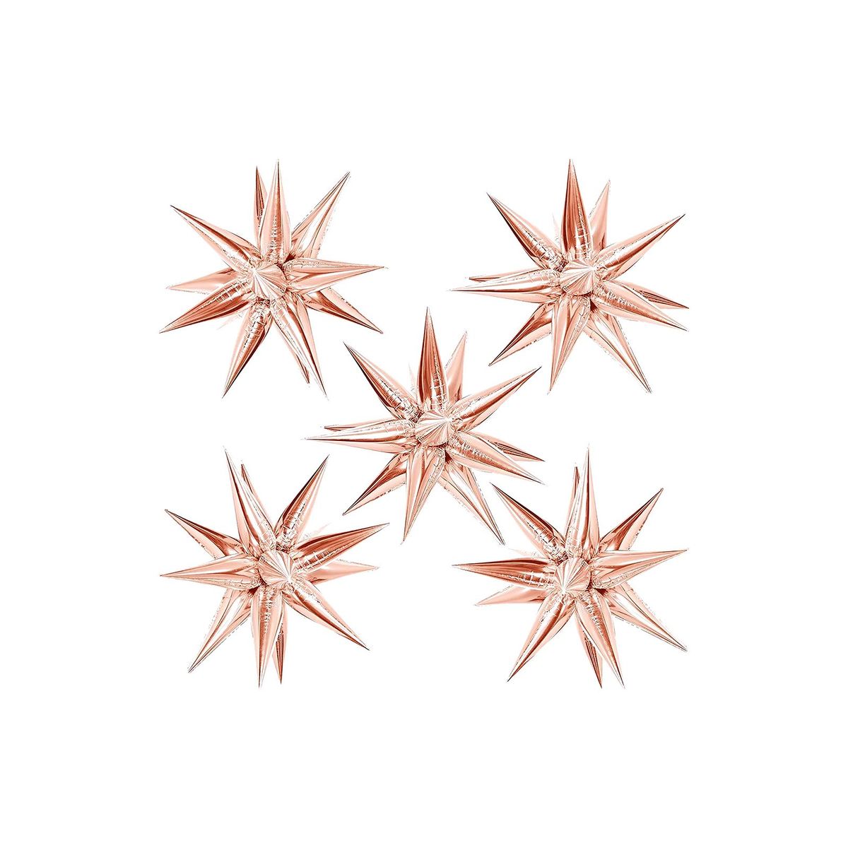 GENERICO - 6  Globos Estrella  Mágica Explosiva ROSE GOLD 40cm