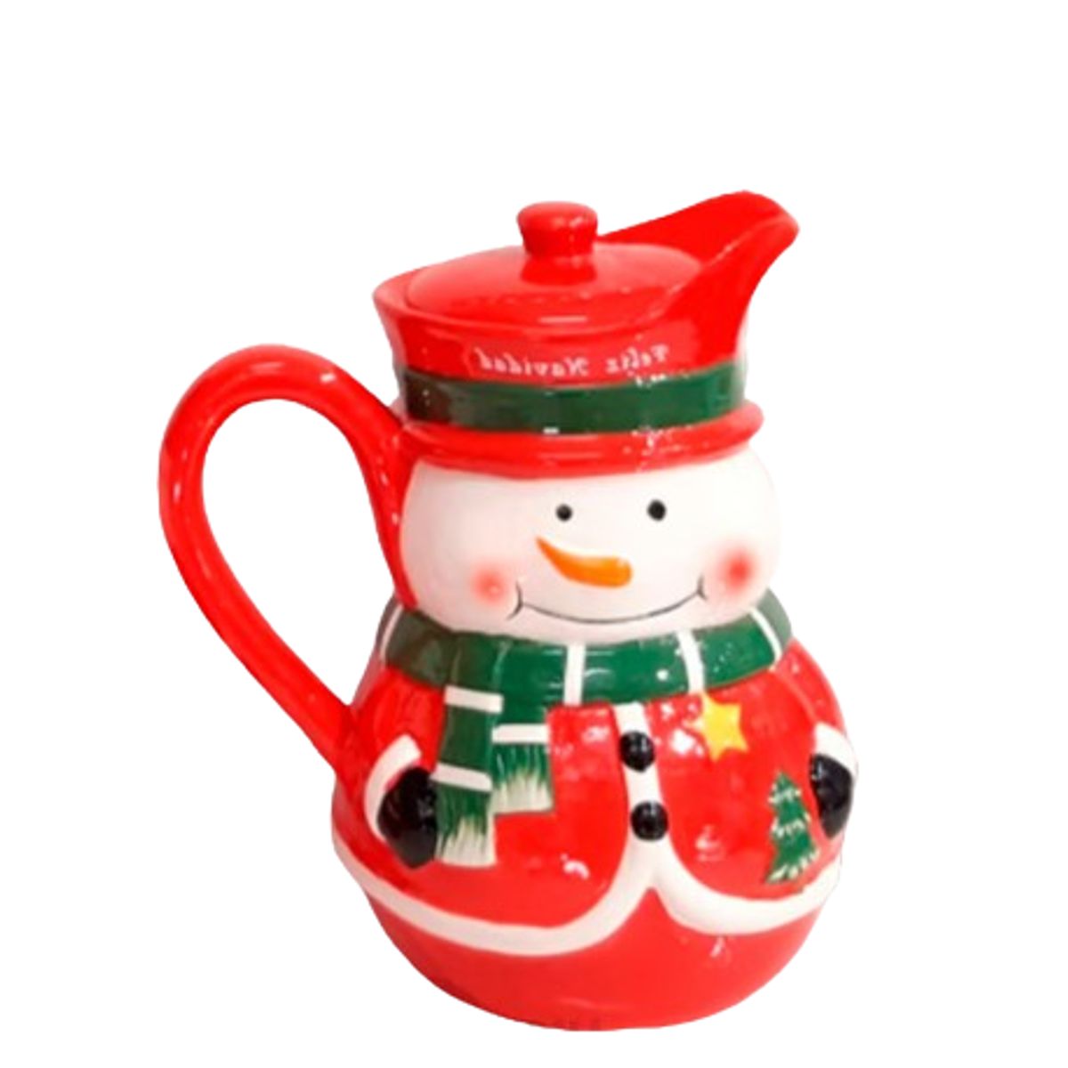 GENERICO - Jarra Navideña con diseño Muñeco de Nieve