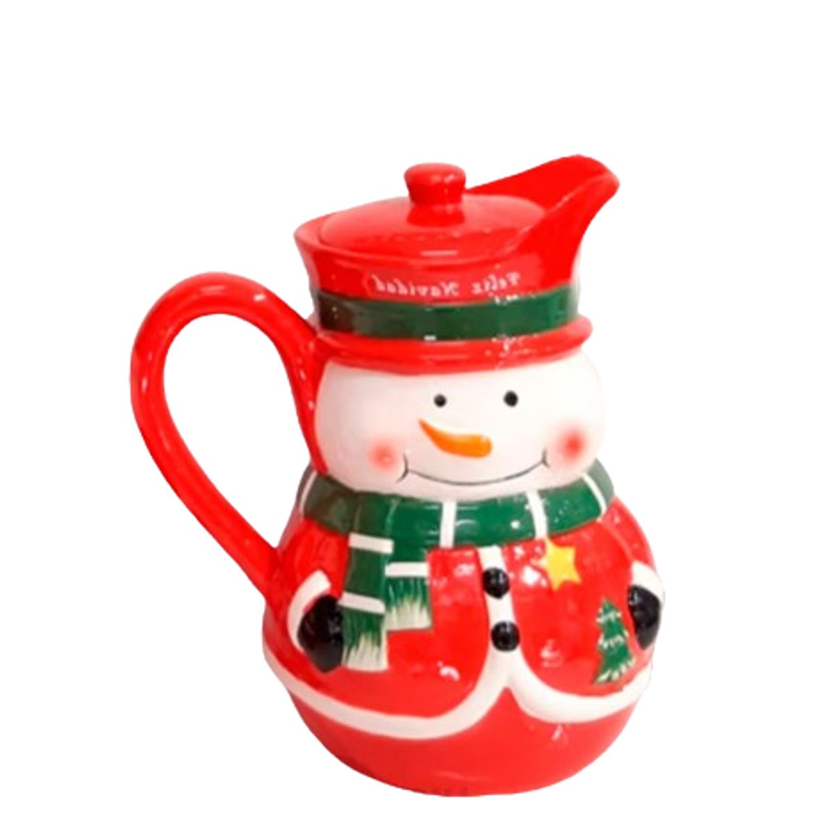 GENERICO - Jarra Navideña con diseño Muñeco de Nieve