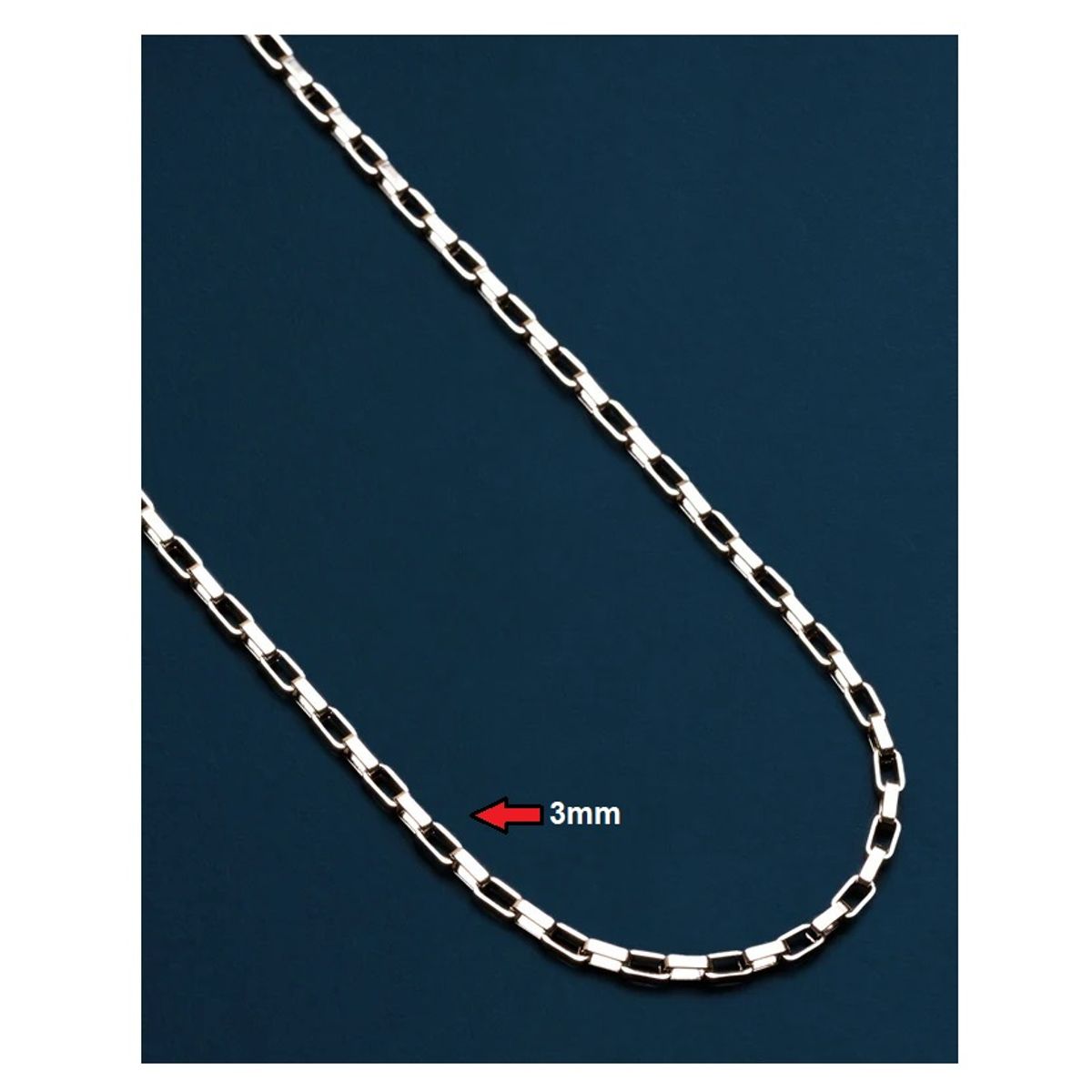 OEM - Cadena Collar Hombre Eslabon Rectangular Fino Acero Inoxidable 316L x SAN VALENTIN