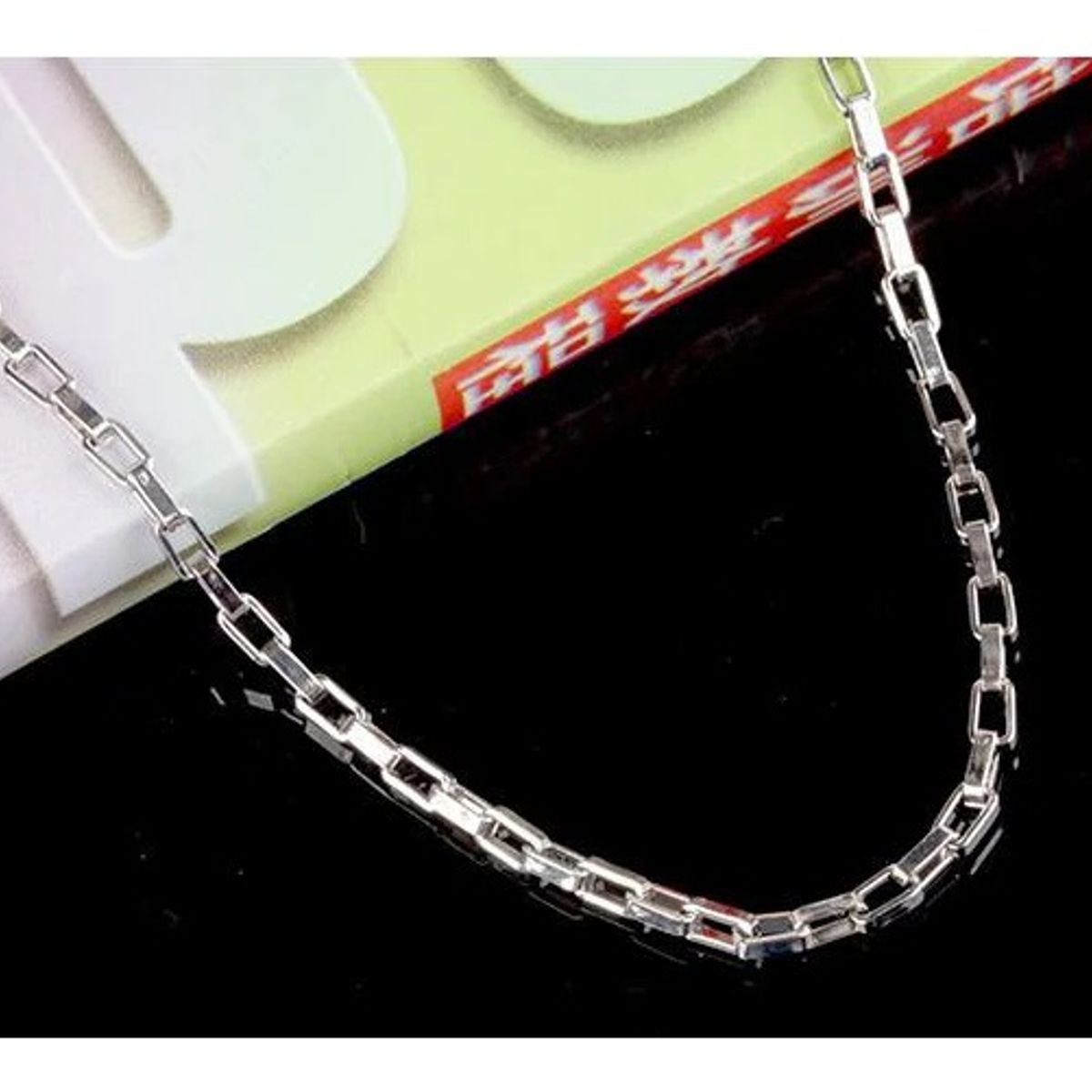 OEM - Cadena Collar Hombre Eslabon Rectangular Fino Acero Inoxidable 316L x SAN VALENTIN