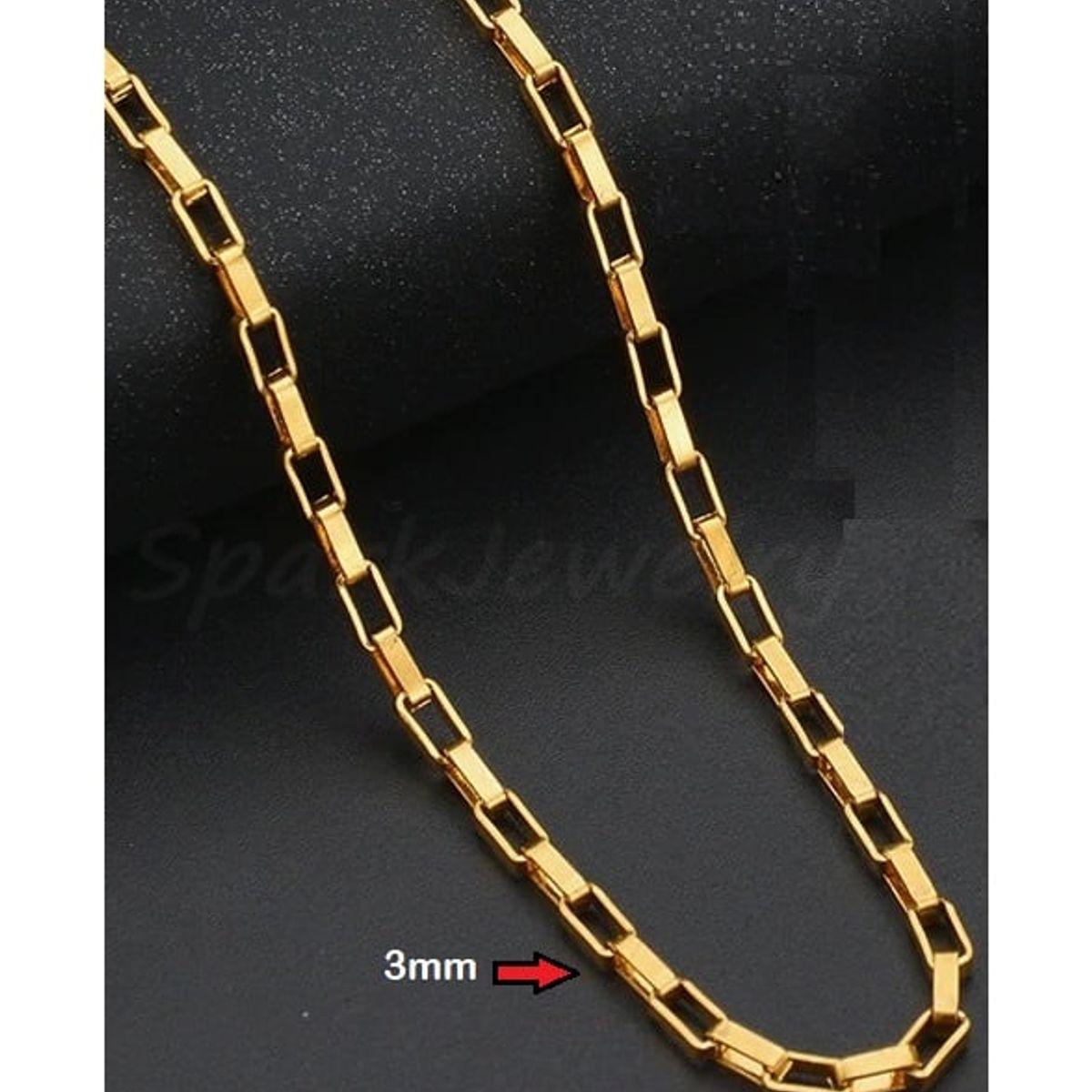 OEM - Cadena Collar Hombre Eslabon Rectangular Fino Acero Inoxidable 316L x SAN VALENTIN