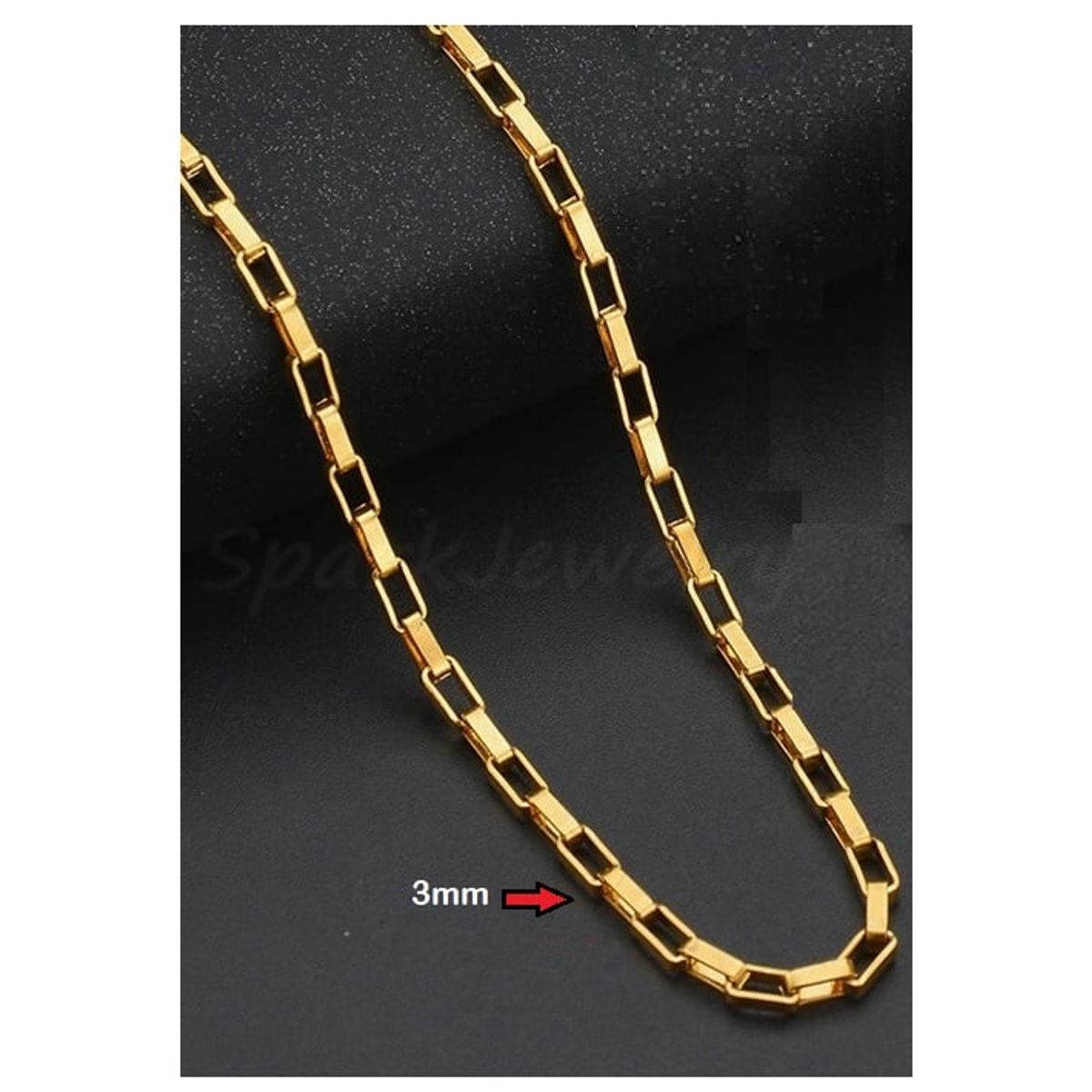 OEM - Cadena Collar Hombre Eslabon Rectangular Fino Acero Inoxidable 316L x SAN VALENTIN