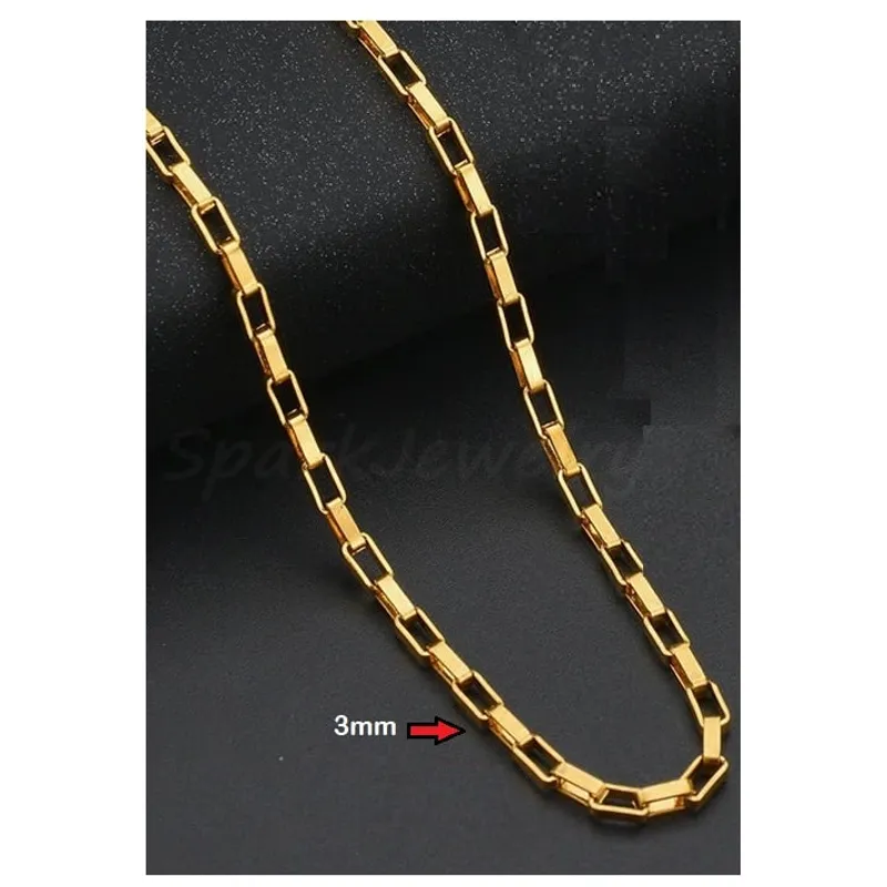 OEM - Cadena Collar Hombre Eslabon Rectangular Fino Acero Inoxidable 316L