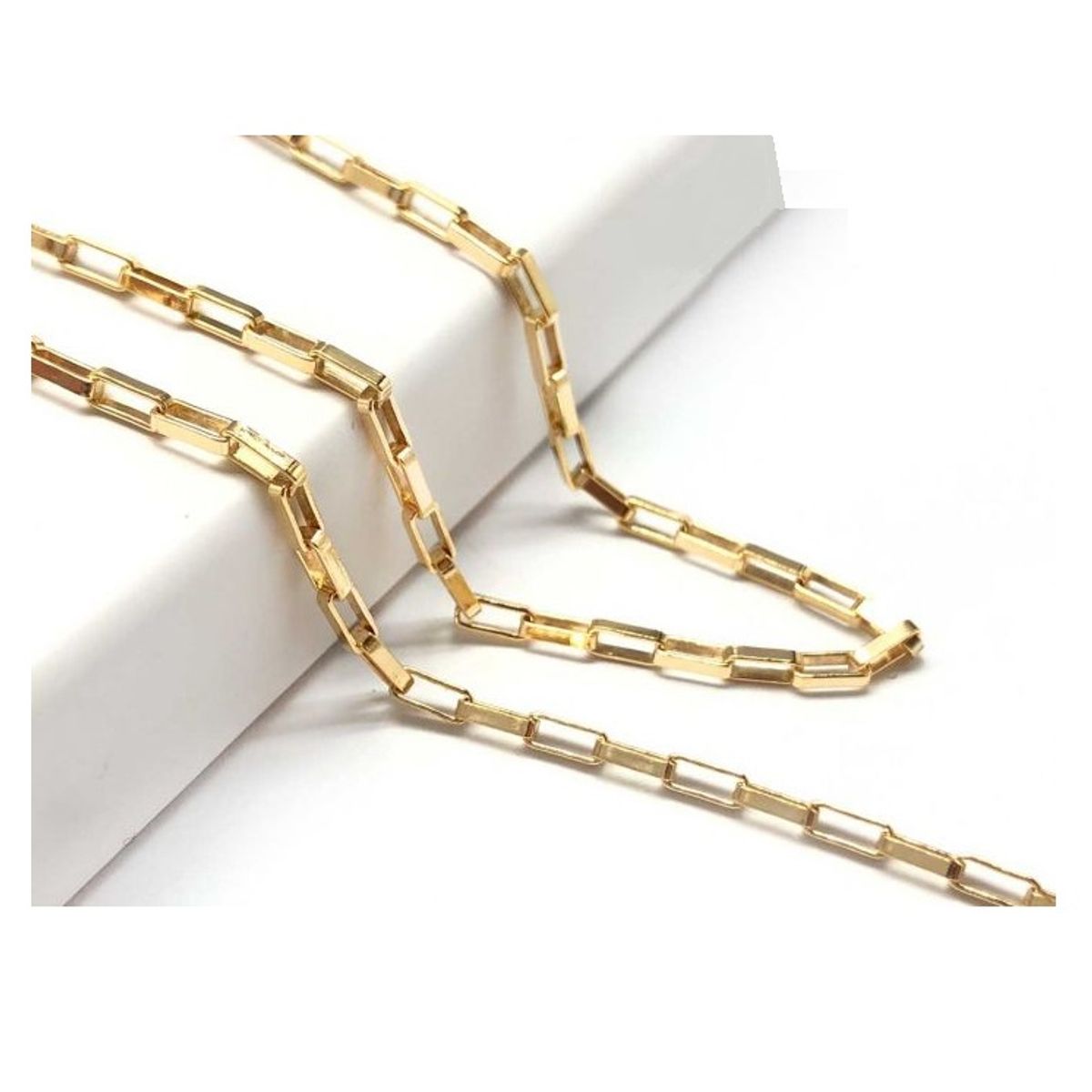 OEM - Cadena Collar Hombre Eslabon Rectangular Fino Acero Inoxidable 316L x SAN VALENTIN