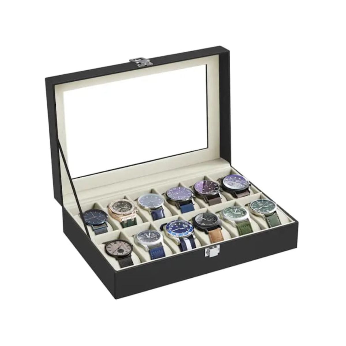 GENERICO - Caja Organizador porta  Reloj de 12 Compartimientos