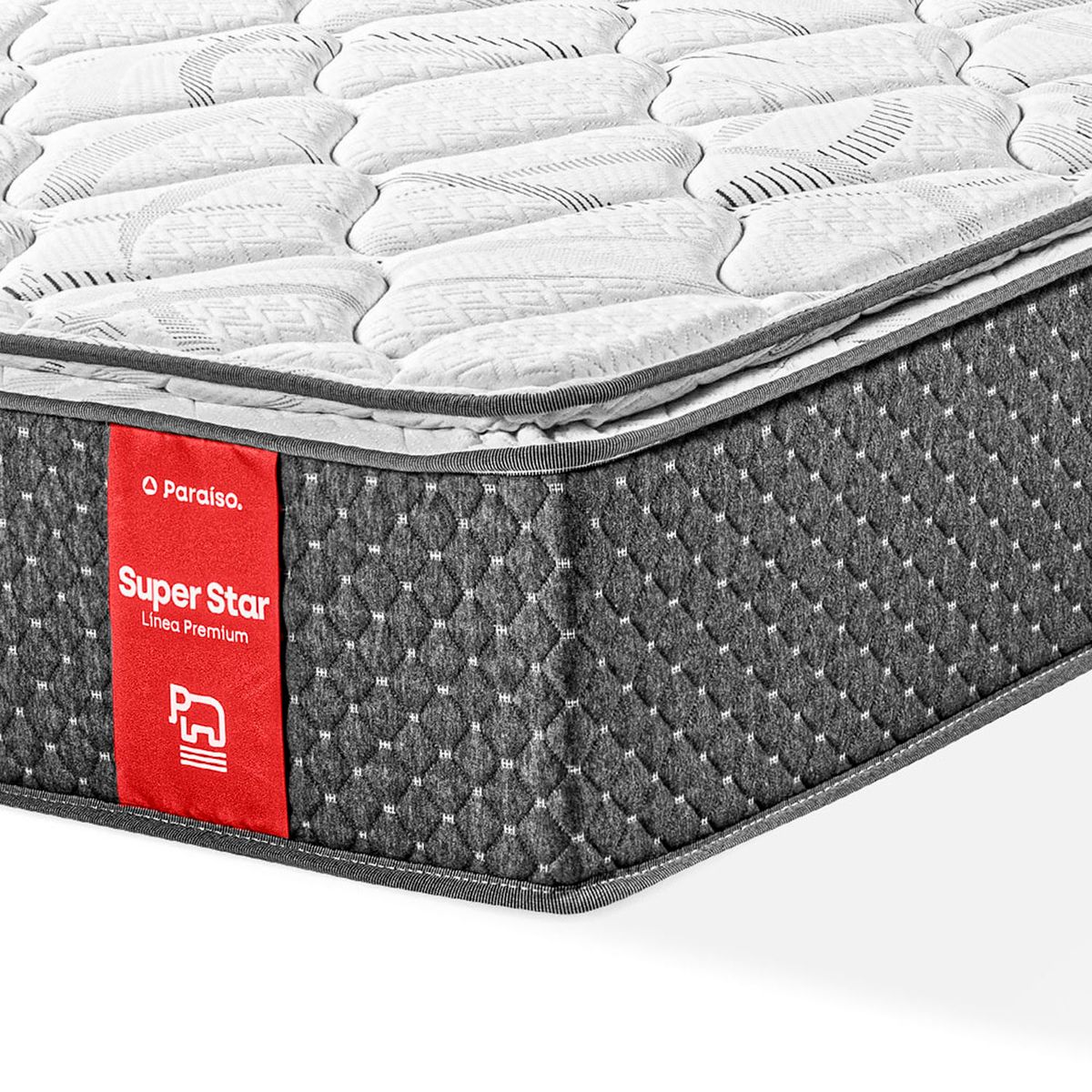 PARAISO - Colchón Super Star 1.5 Plz + 1 Almohada + Protector