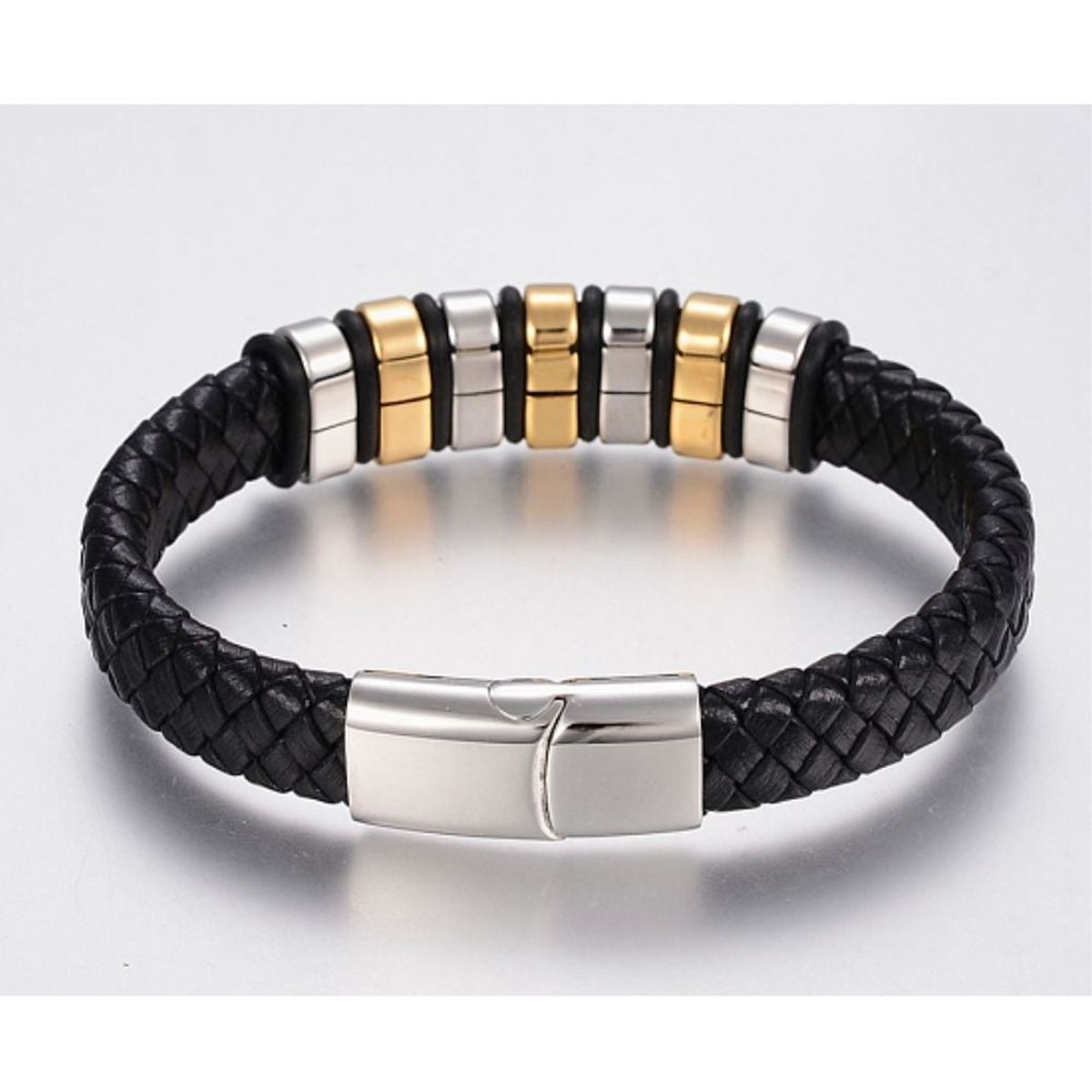 GENERICO - Pulseras bicolor platiado y doradomodelo Fabrizio