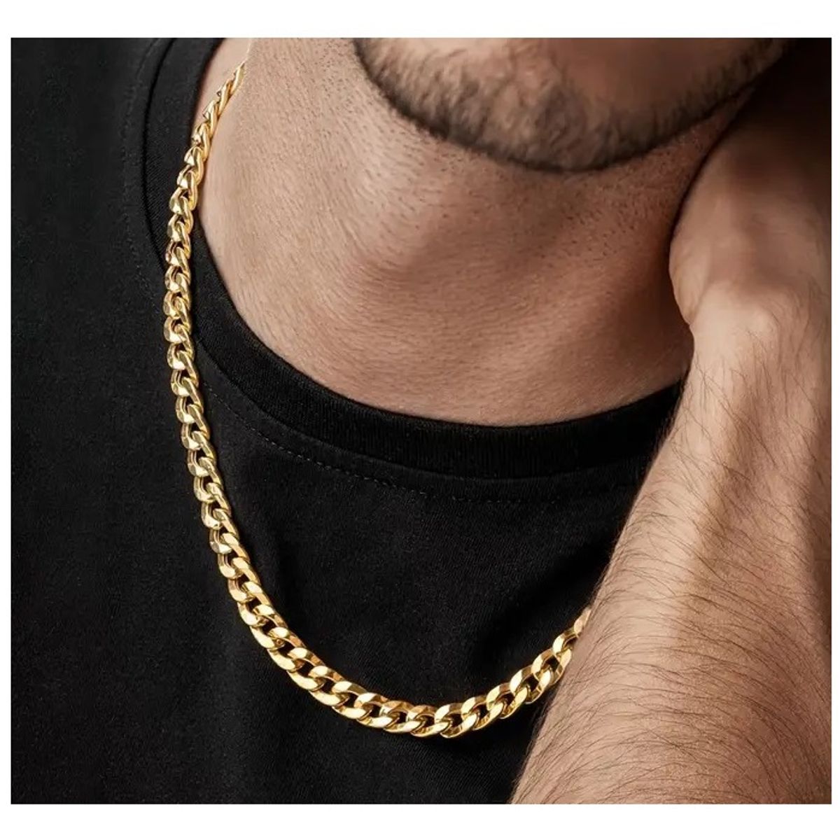 OEM - Cadena Collar Hombre Eslabon Semi Grueso Acero Inoxidable 316L