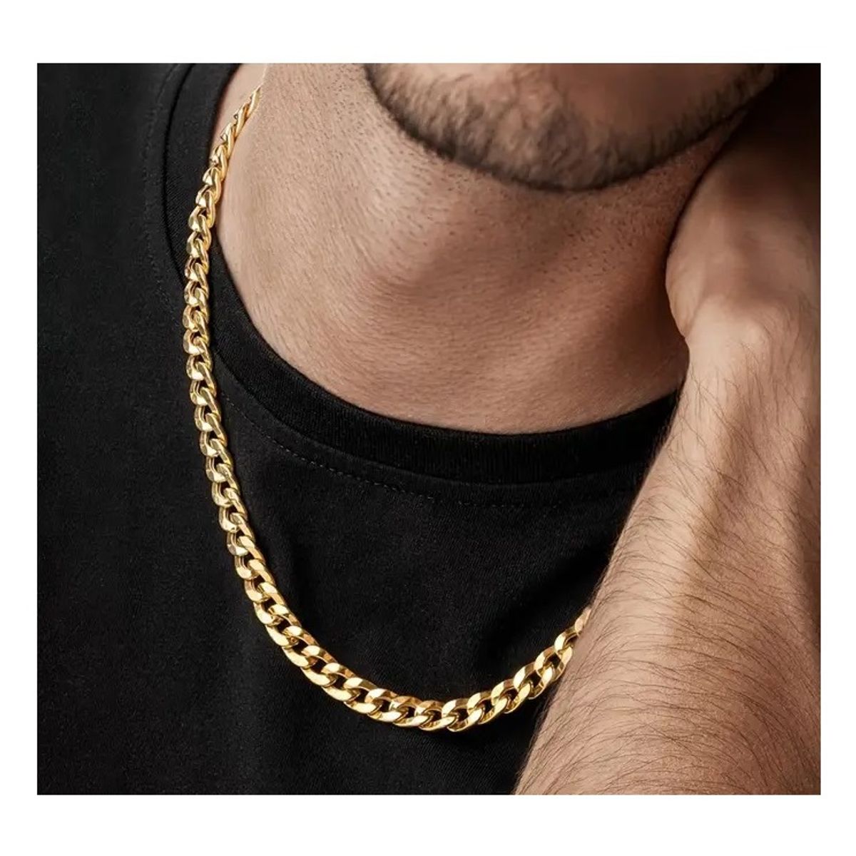 OEM - Cadena Collar Hombre Eslabon Semi Grueso Acero Inoxidable 316L