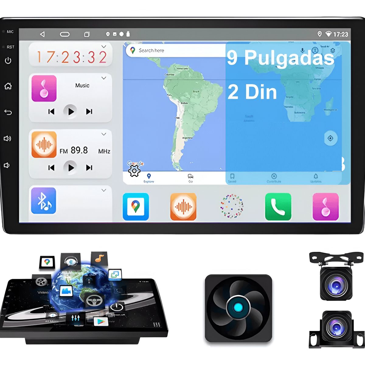 GENERICO - Auto Radio Android 4+64gb 8-core 10puLG Bt Wifi Doble Camara