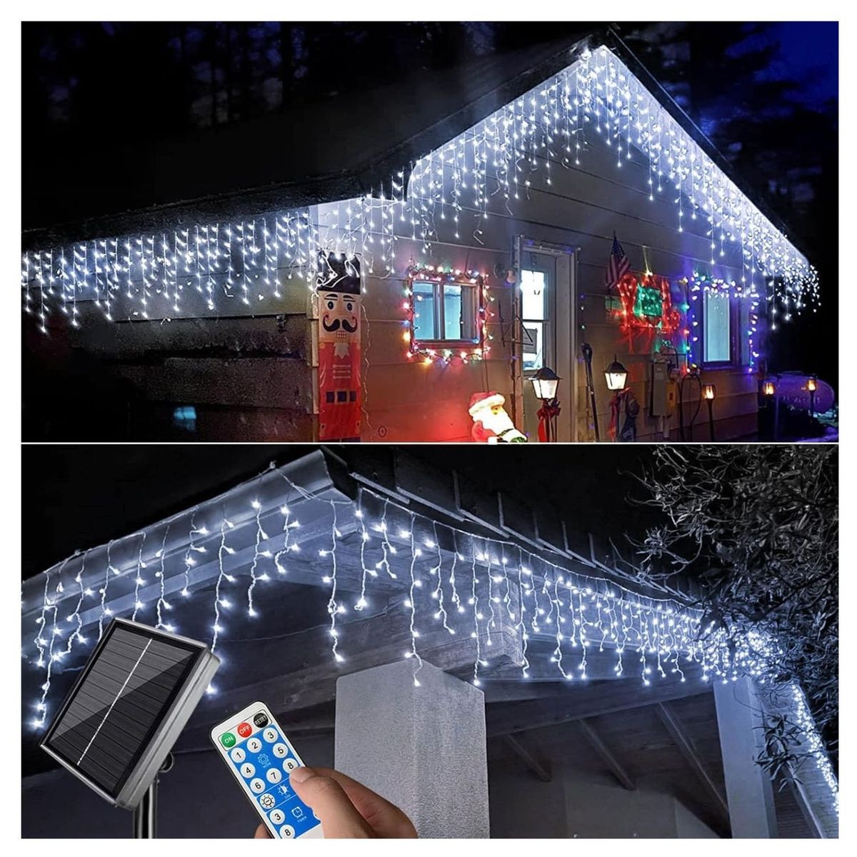 ARTEZA - Guirnalda solar de 18 metros 600 Luces led de Cascada
