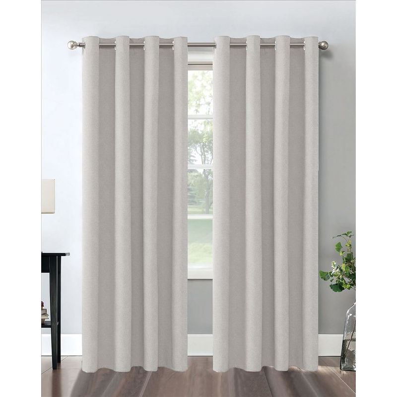 CASATEX - Set de Cortinas JACQUARD Blackout Alto Relieve Brillo 140x220cm x 2