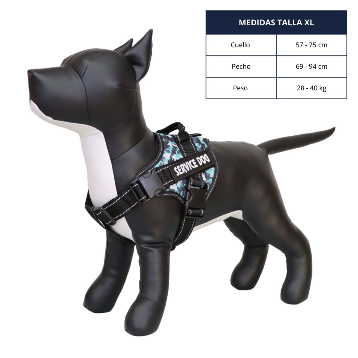 GENERICO - ARNÉS PARA PERROS DE SERVICIO SIN TIRO CAMUFLAJE TALLA XL