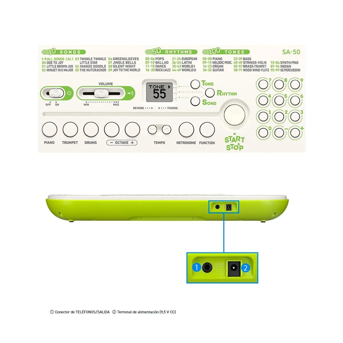 CASIO - TECLADO SA-50 PACK KIDS 2-5 AÑOS