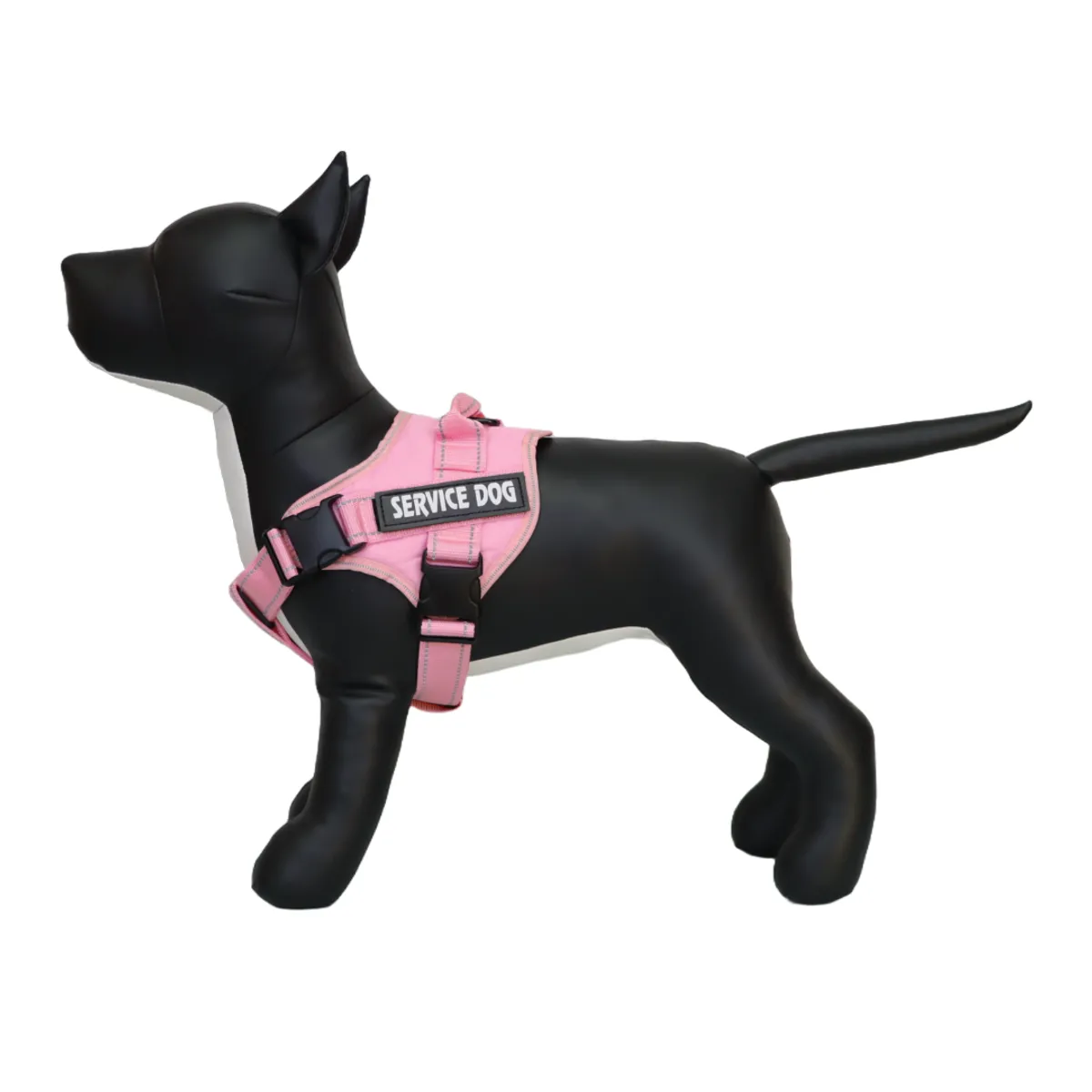 GENERICO - ARNÉS PARA PERROS DE SERVICIO SIN TIRO COLOR ROSADO TALLA XL