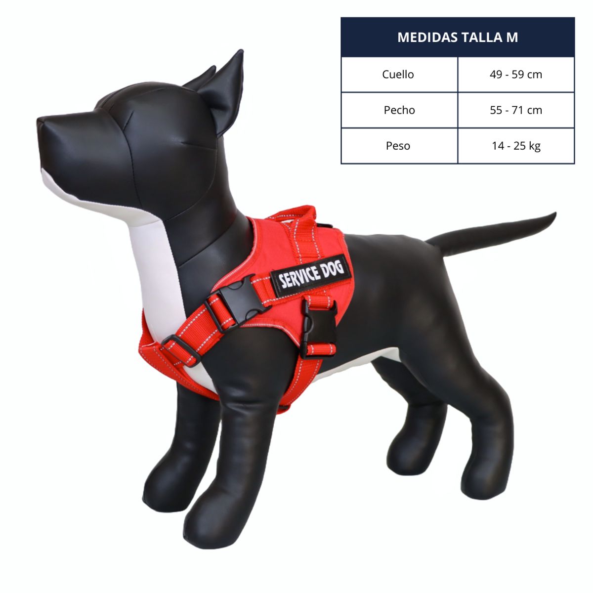 GENERICO - ARNÉS PARA PERROS DE SERVICIO SIN TIRO COLOR ROJO TALLA M