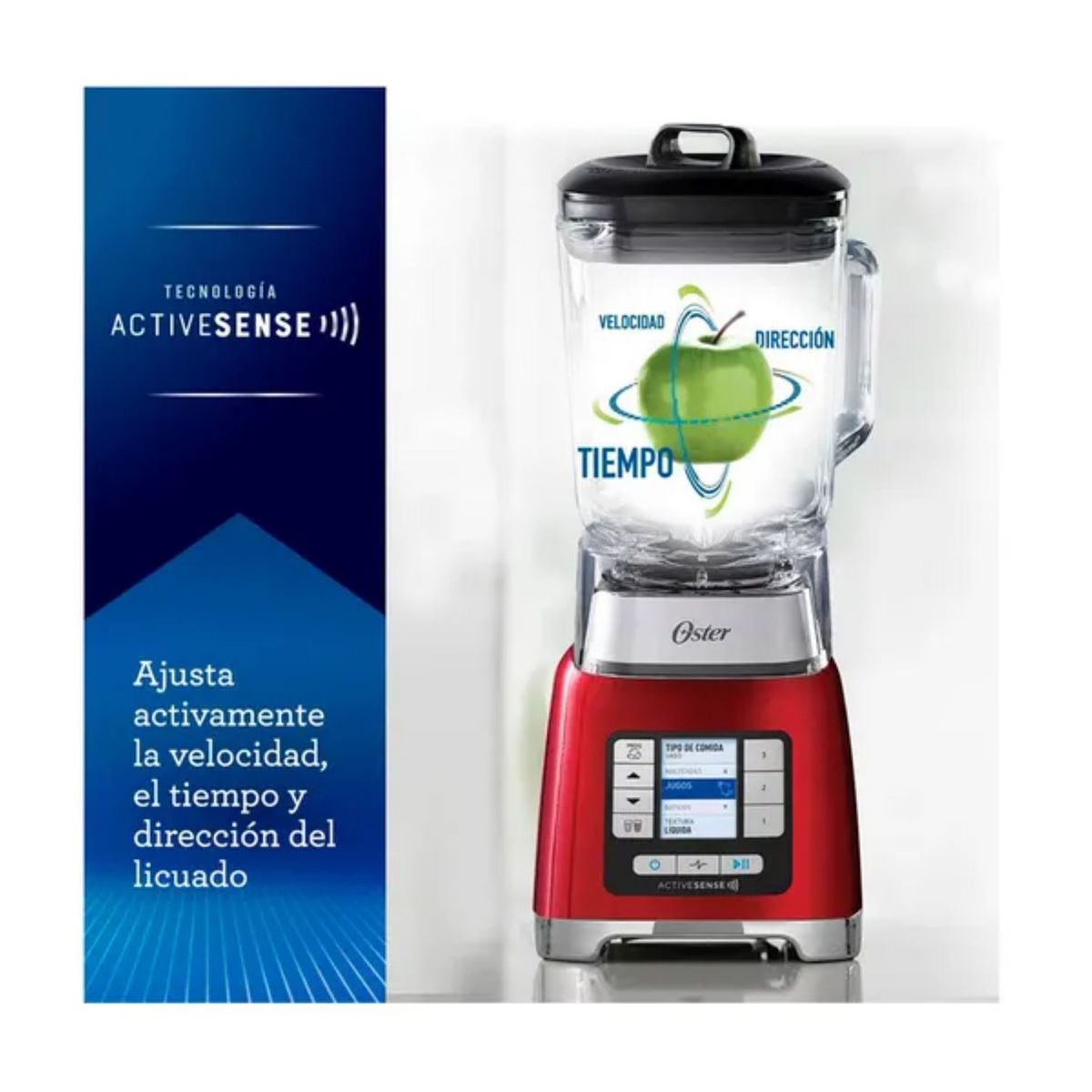 OSTER - Licuadora Oster ActiveSense 2L 1100W con Blend-N-Go BLSTTDGRBG Rojo