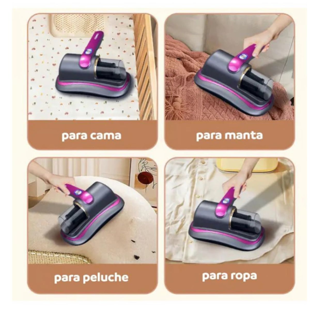 GENERICO - Aspiradora Inalámbrica Anti Ácaros de Mano con Luz UV Portatil L