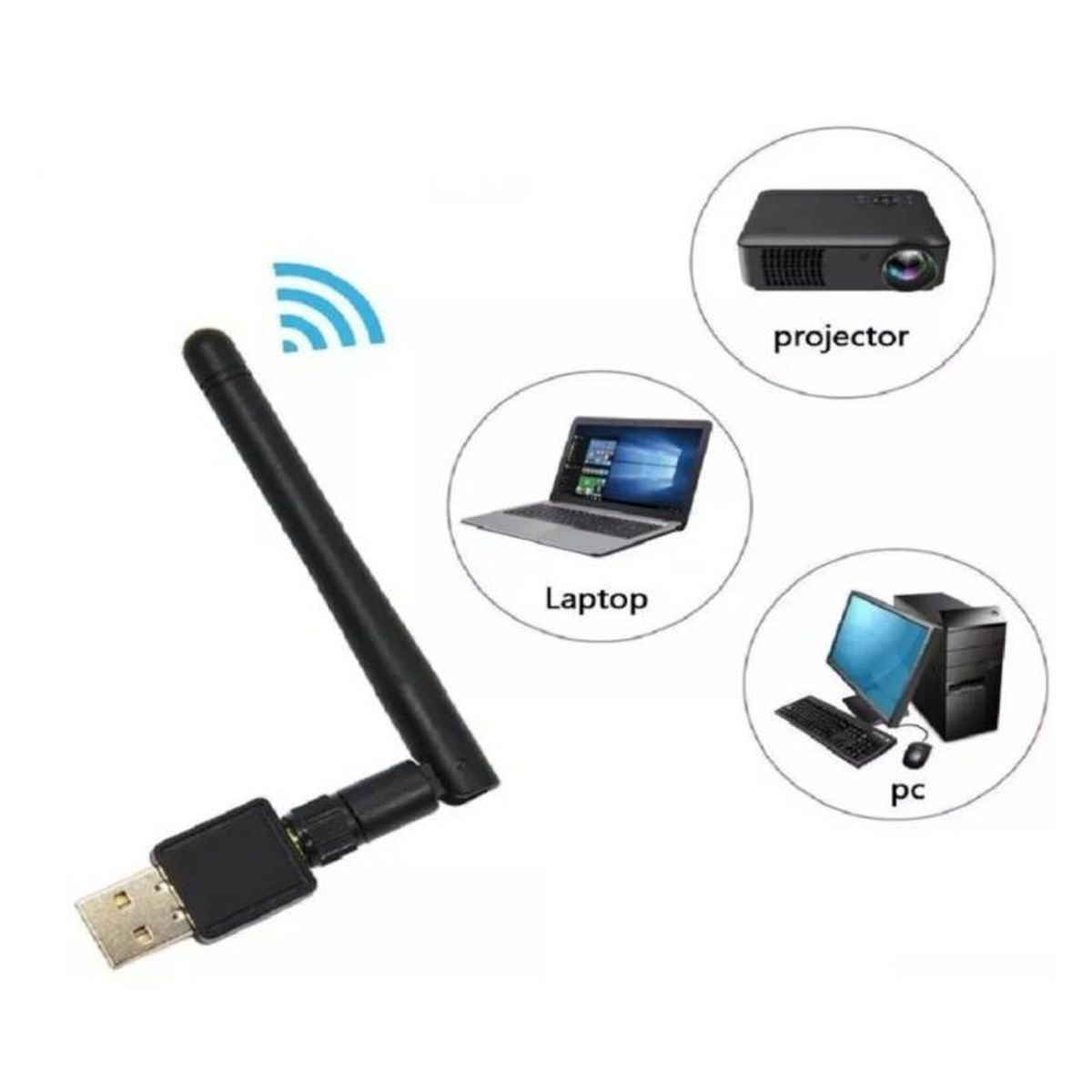 GENERICO - Antena Receptor Inalámbrico de Wifi Usb 1200 Mbps Usb 2.0