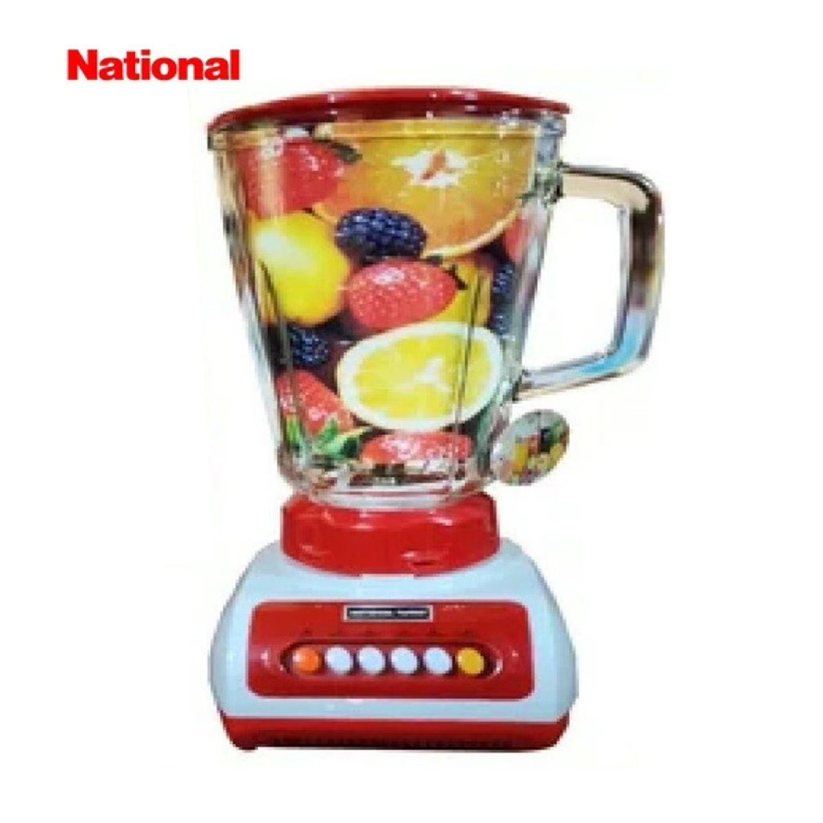 NATIONAL - Licuadora National Turbo con Doble Vaso de Vidrio Templado 900W Rojo