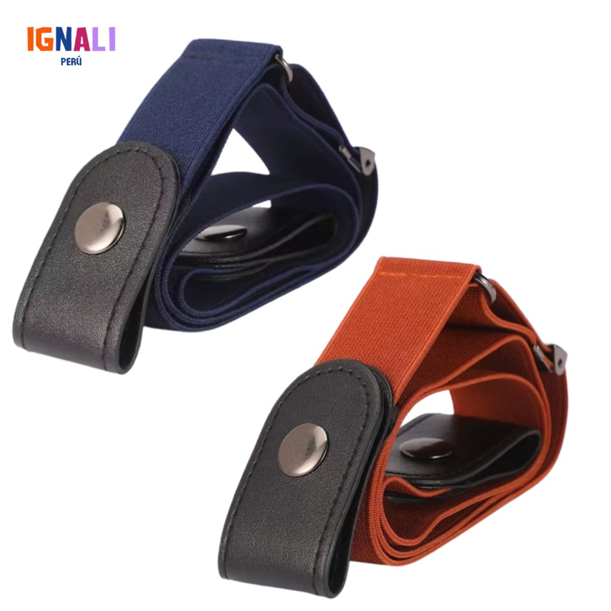 GENERICO - Duo Cinturón elástico unisex sin hebilla