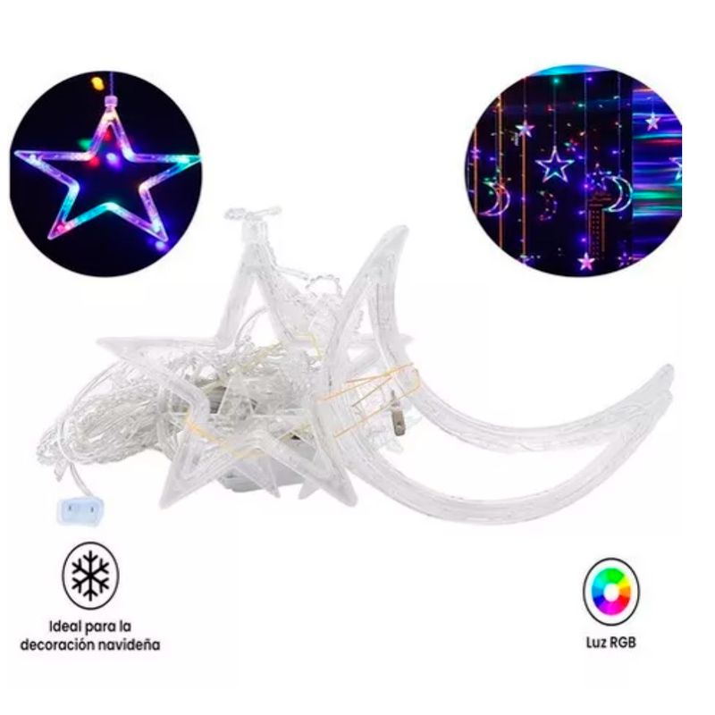SEISA - Luces Navidad LED Navidad Figuras Estrella Luna