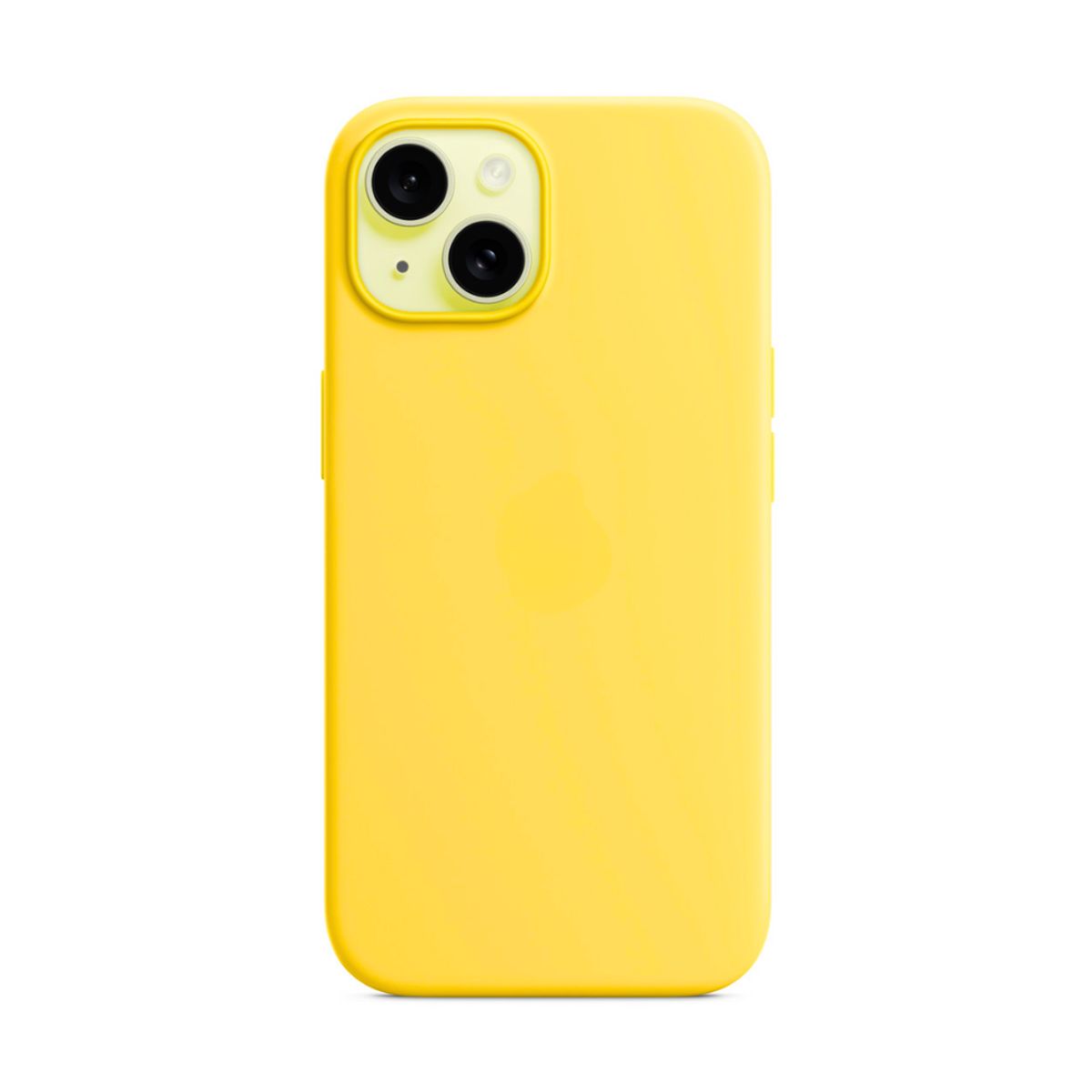 GENERICO - Case para Iphone 15 con logo protector de silicona color amarillo