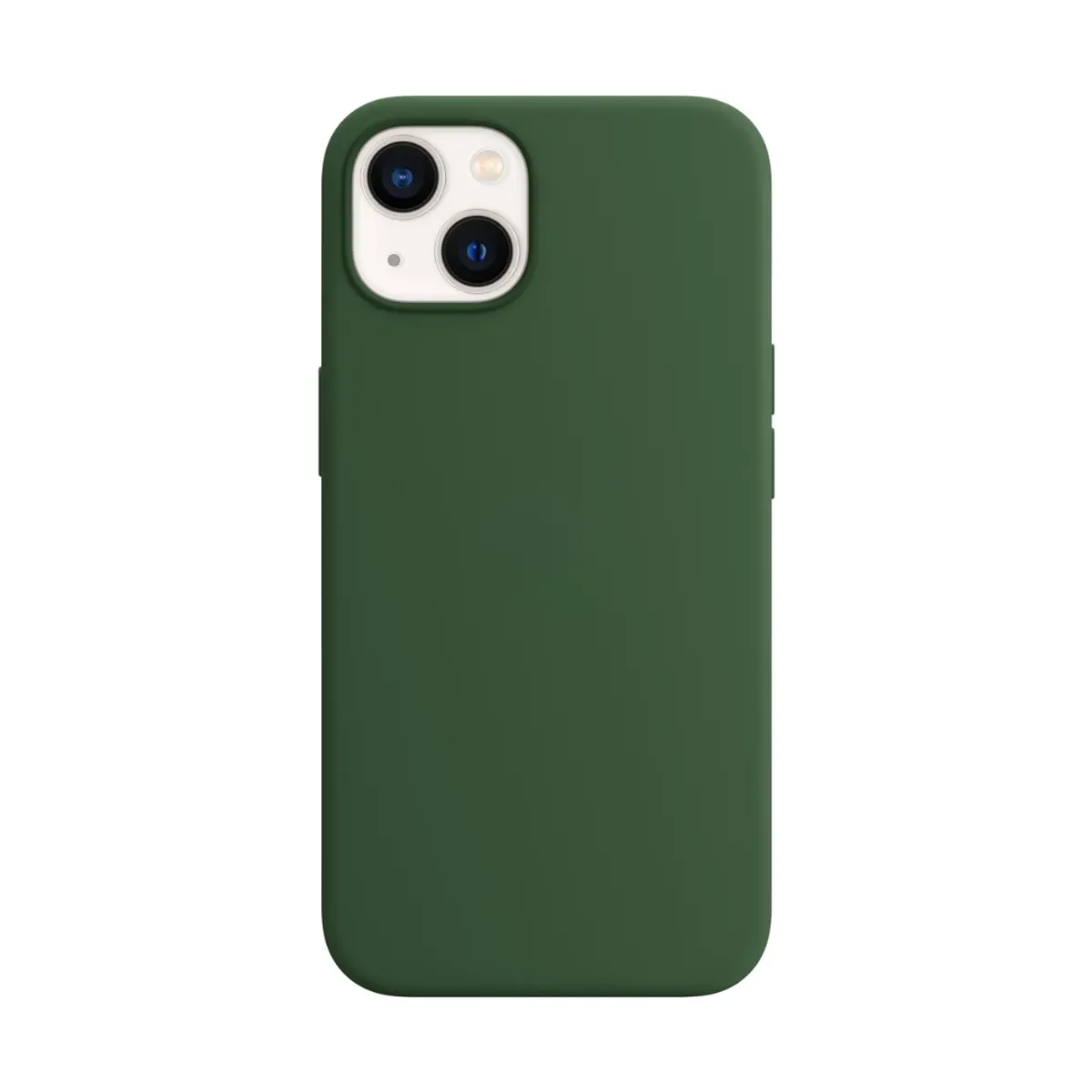GENERICO - Case para Iphone 15 con logo, protector de silicona color verde oscuro