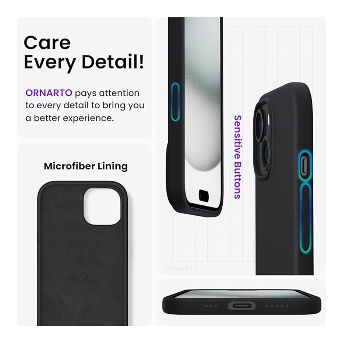 GENERICO - Case para Iphone 15 con logo, protector de silicona color azul acero