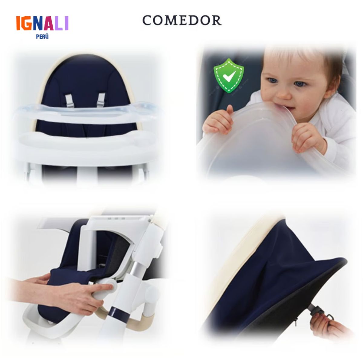 GENERICO - Silla de comer premium verde 4 en 1 multifuncion infantil