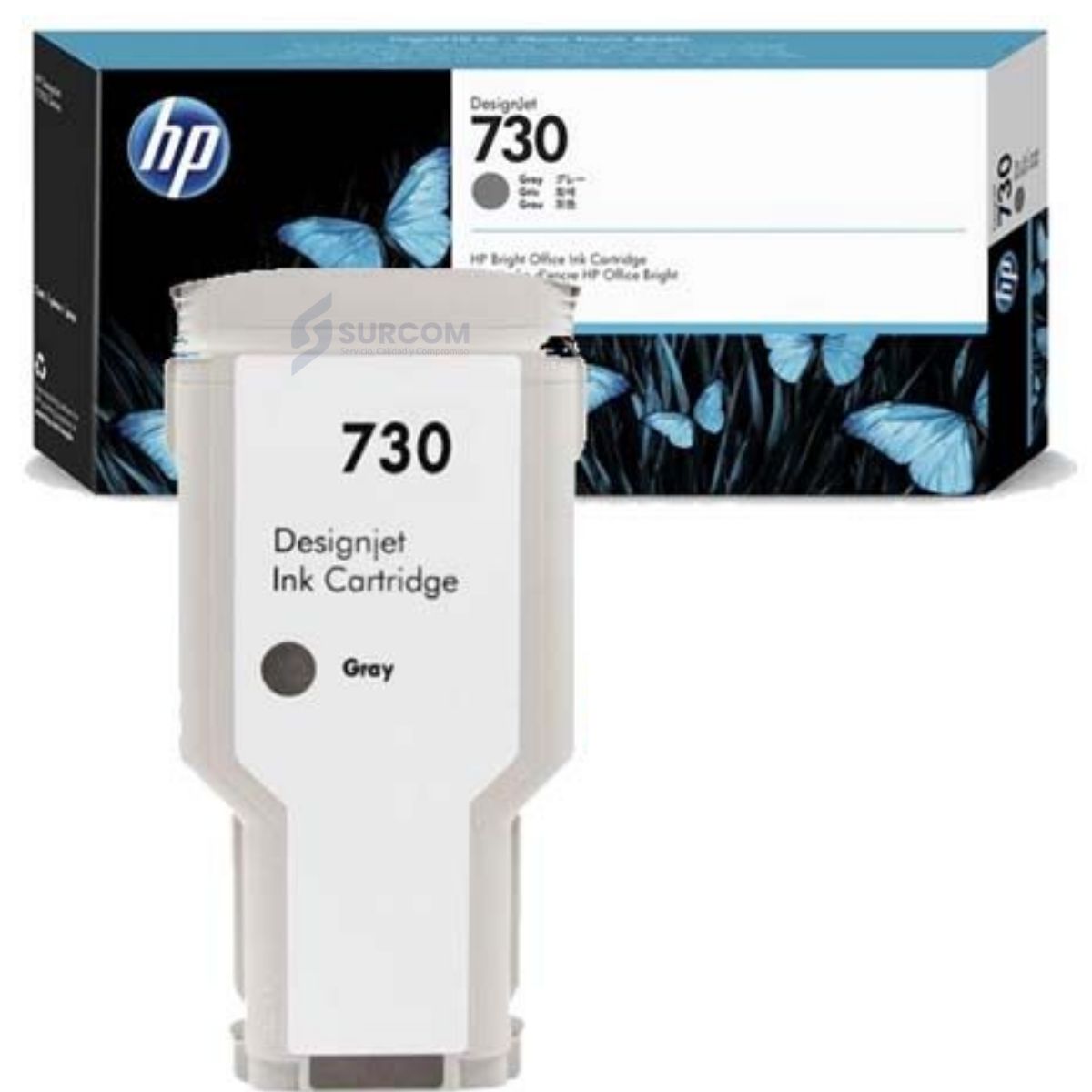HP - Cartucho de Tinta HP 730 Gris Original de 300 ml