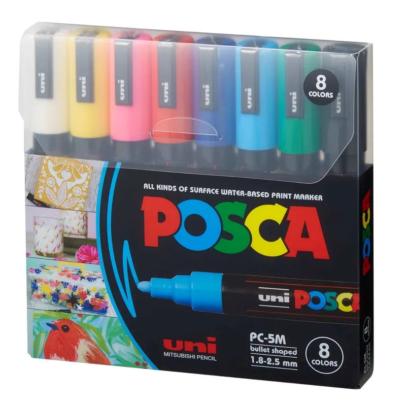 POSCA - POSCA Pack PC-5M 8C Básico Nueva Presentación X8   