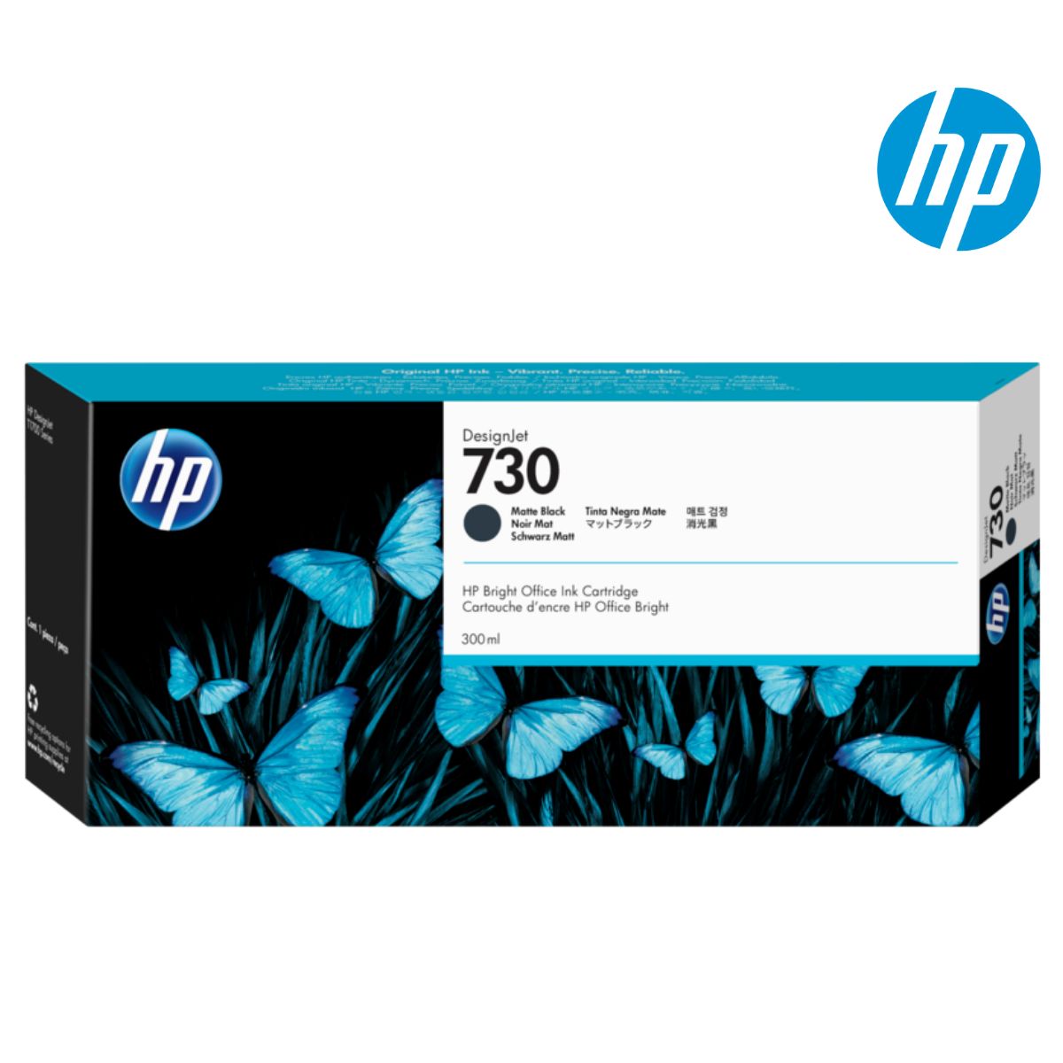 HP - Cartucho de Tinta HP 730 Matte Black Original de 300 ml