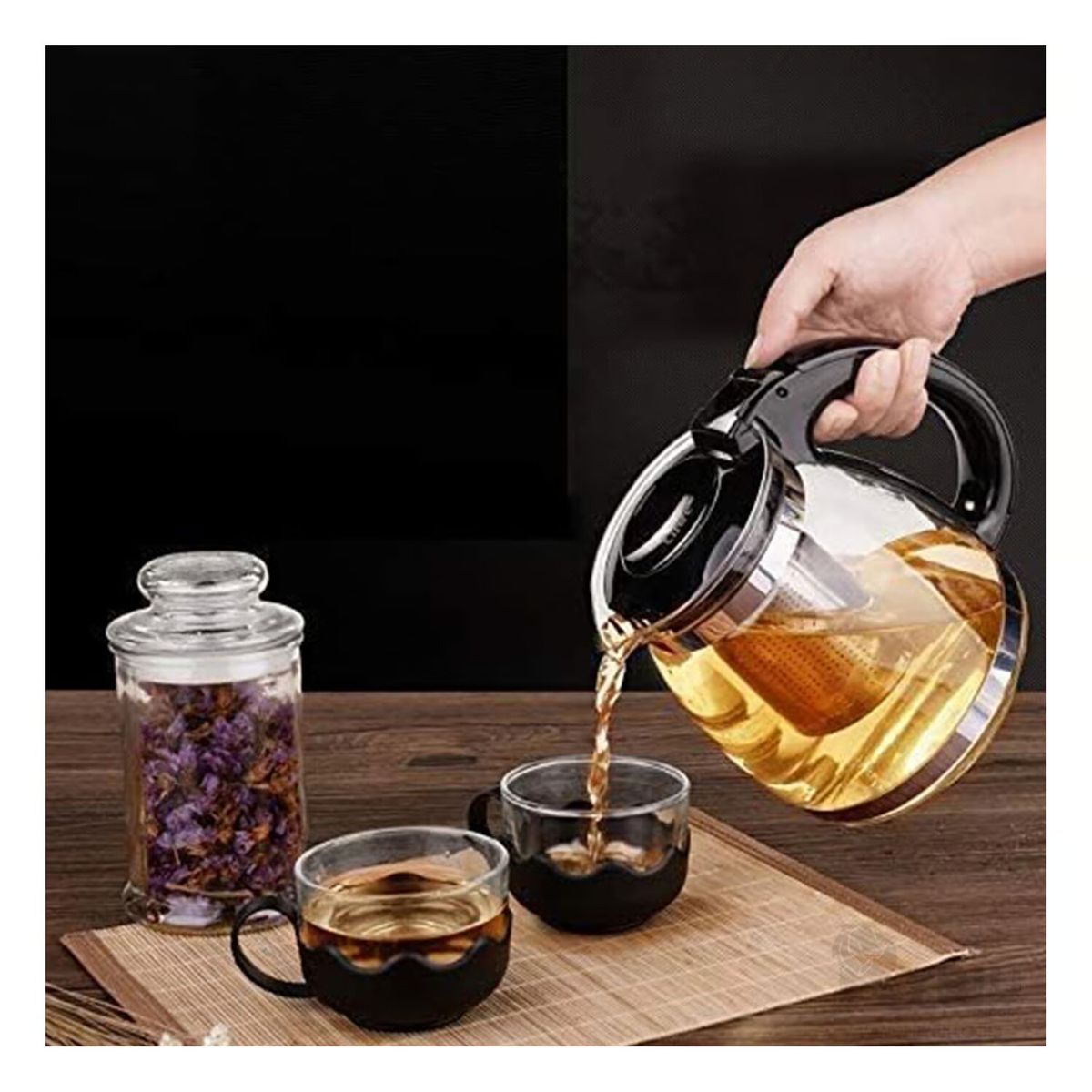 GENERICO - Tetera Transparente con Infusor Extraíble 900 ML