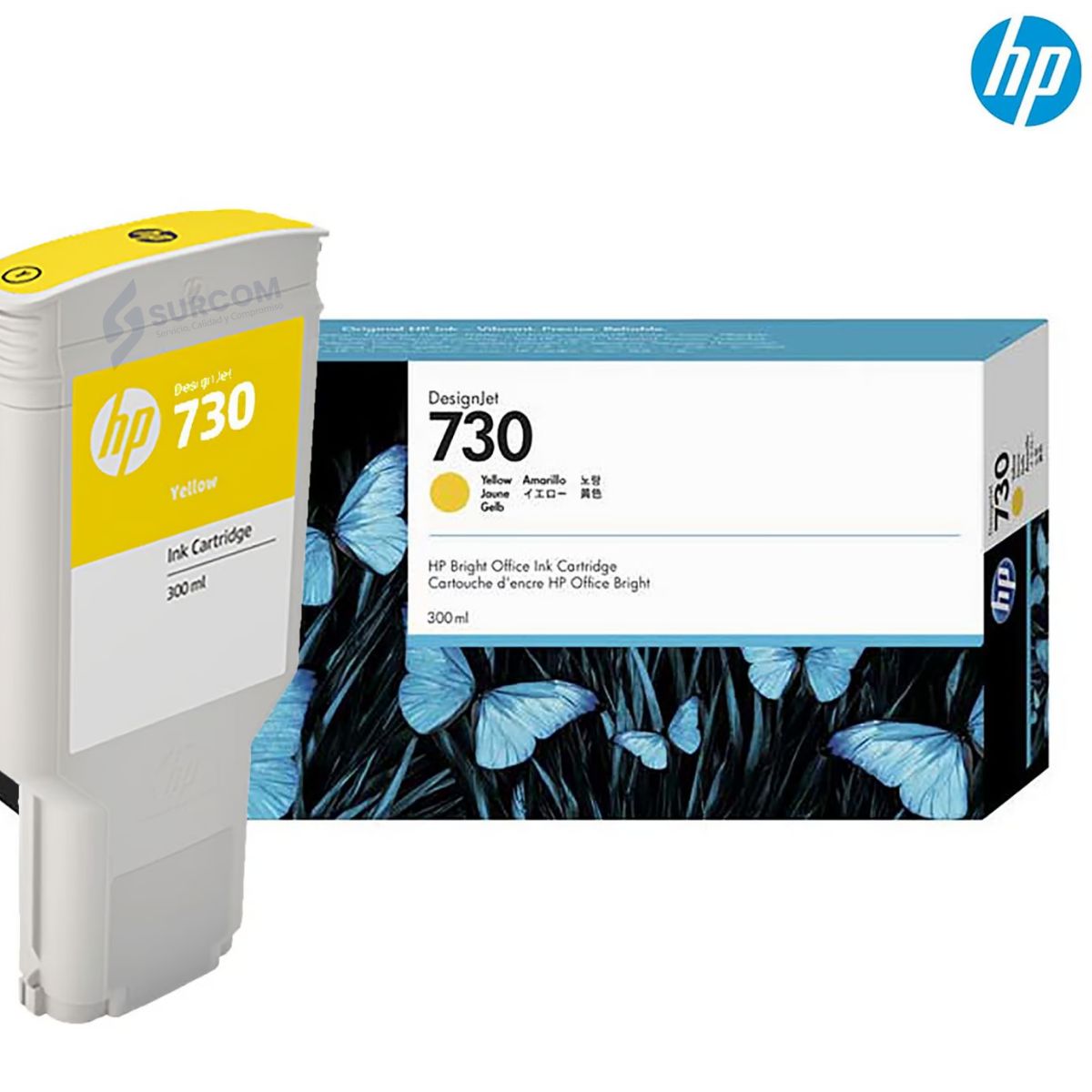 HP - Cartucho de Tinta HP 730 Amarillo Original de 300 ml
