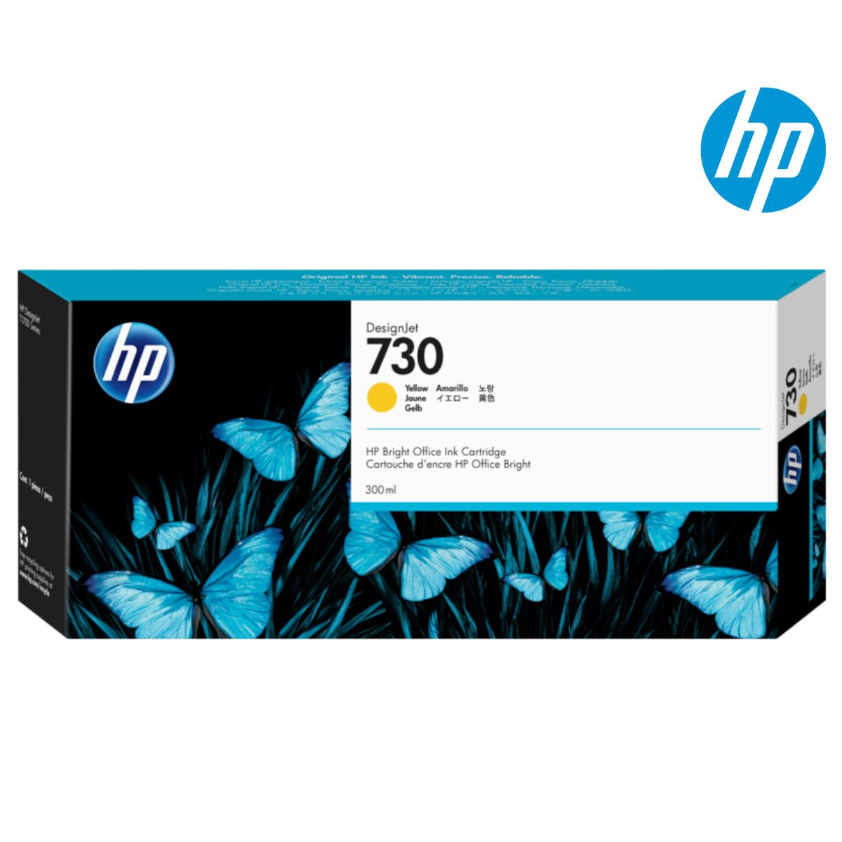 HP - Cartucho de Tinta HP 730 Amarillo Original de 300 ml