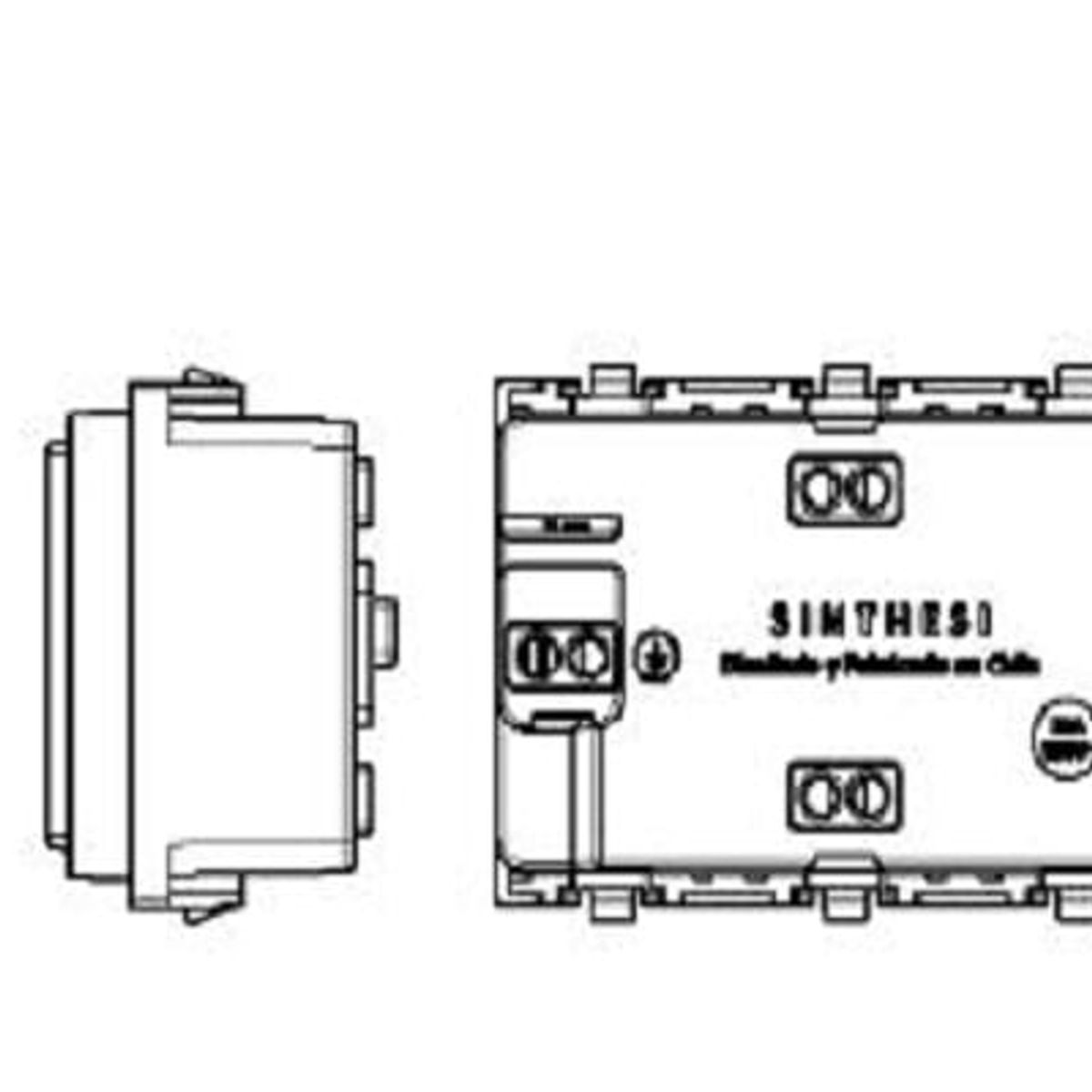 SINTHESI - DADO TOMACORRIENTE DUPLEX TRES EN LINEA DE 3 MODULOS S17 BLANCO