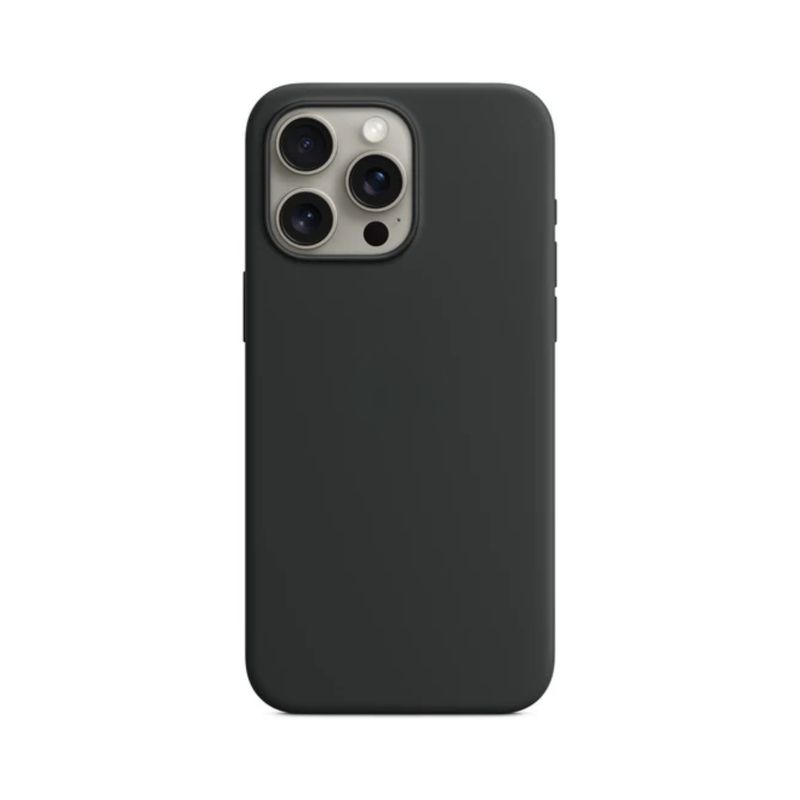 GENERICO - Case para Iphone 15 Pro con logo, protector de silicona color negro