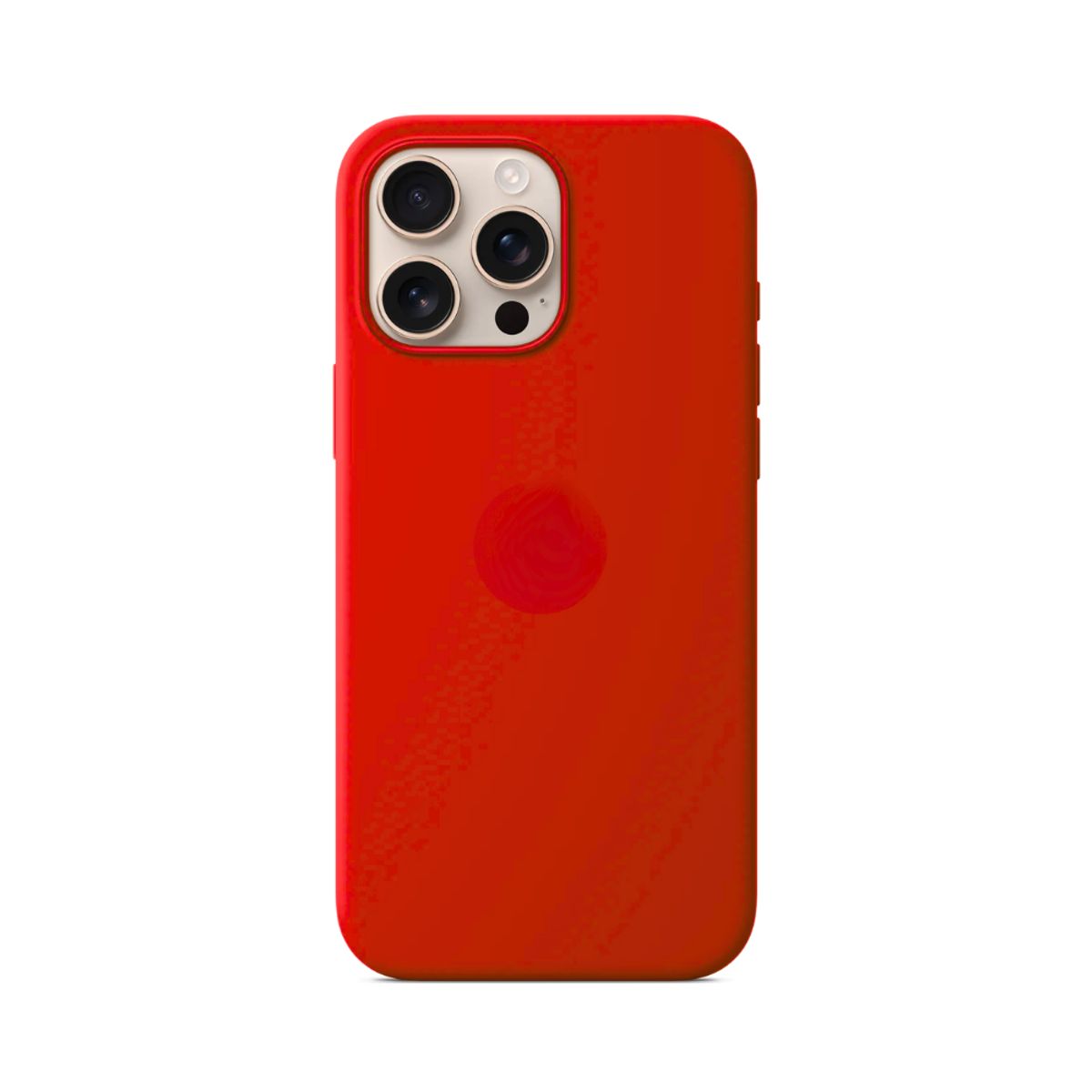 GENERICO - Case para Iphone 15 Pro con logo, protector de silicona color rojo