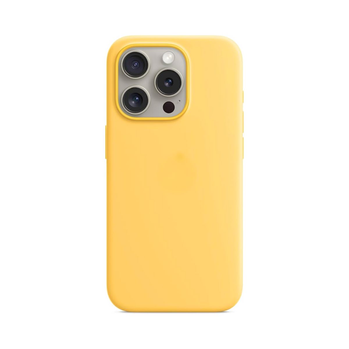 GENERICO - Case para Iphone 15 Pro max con logo, protector silicona, amarillo