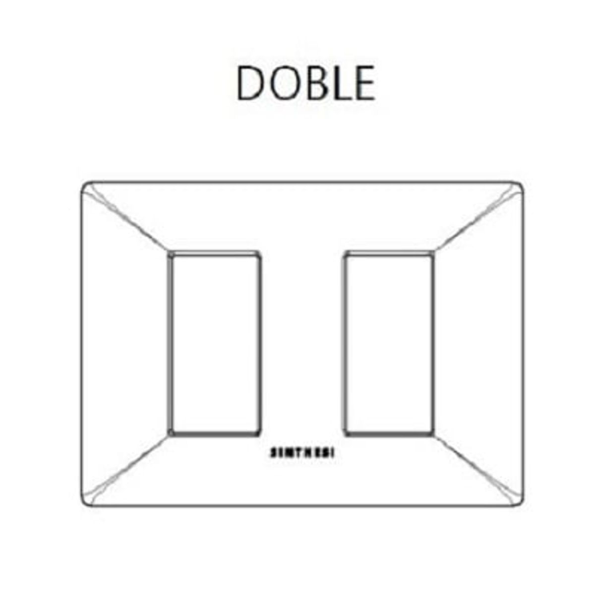 SINTHESI - PLACA DOBLE DE 2 ESPACIOS S22 BLANCO SINTHESI
