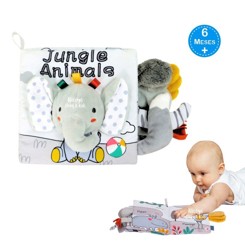 BABY - Libro Sensorial 3D para Bebés con Texturas y Sonido ELEFANTE