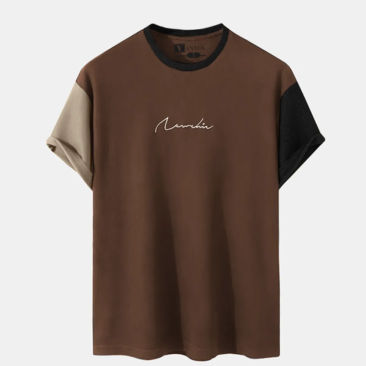 YANSUS - Polo Hombre Yansus Tricolor Camello Beige Negro