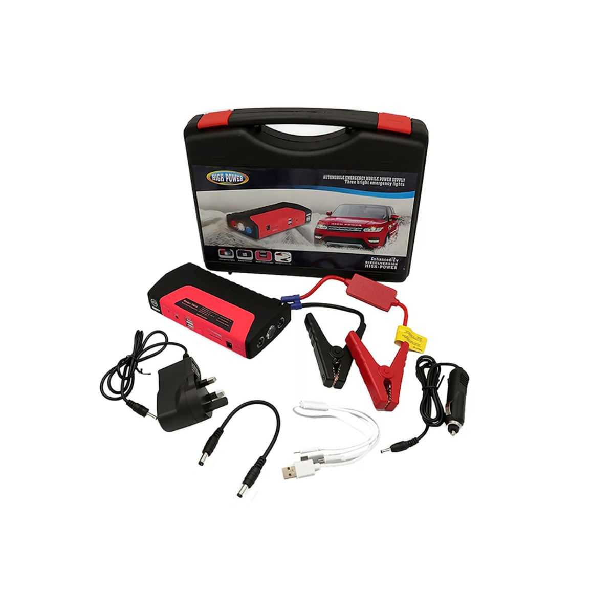 GENERICO - Arrancador Bateria AutoPowerbank Martillo Linterna Cargadr