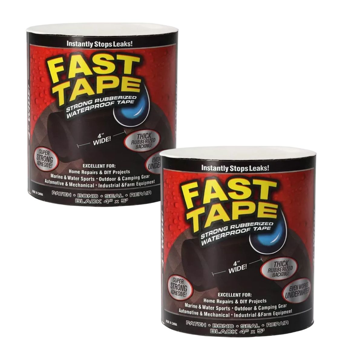 GENERICO - Pack x2 Fast Tape - Cinta impermeable de goma NEGRO